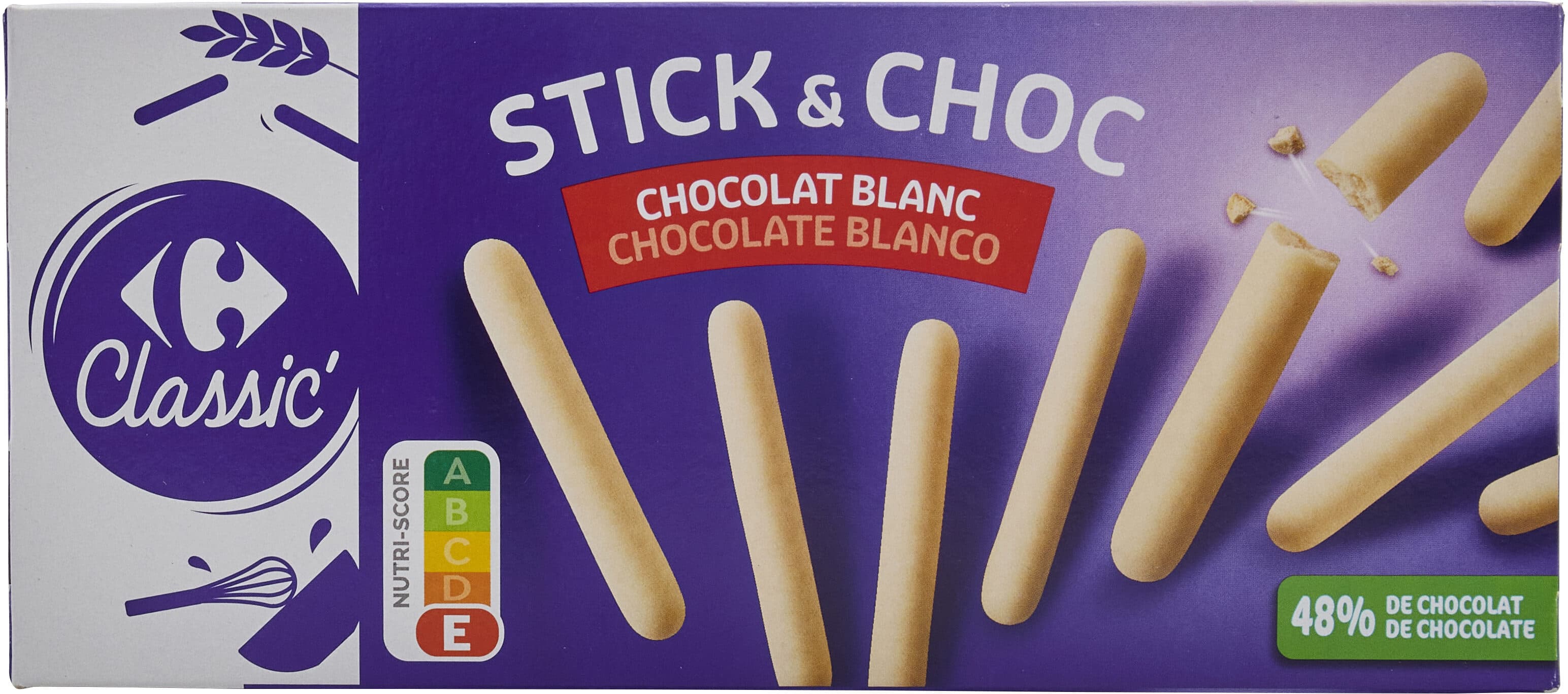 Carrefour Stick & Choc Chocolat blanc packshot