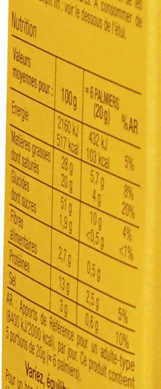 Carrefour Palmiers au beurre & fromages packshot