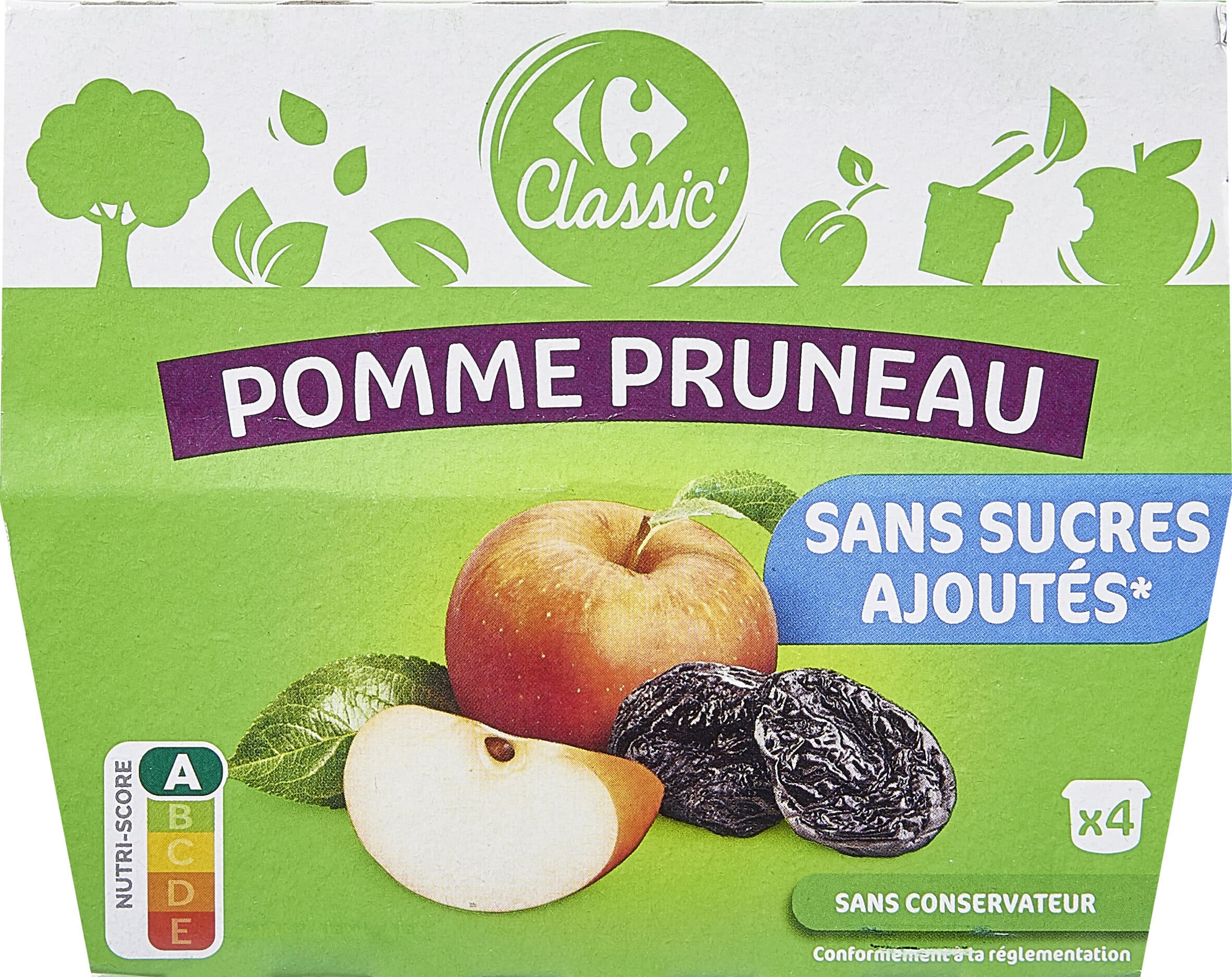 Carrefour Pomme Pruneau Sans sucres ajoutés packshot