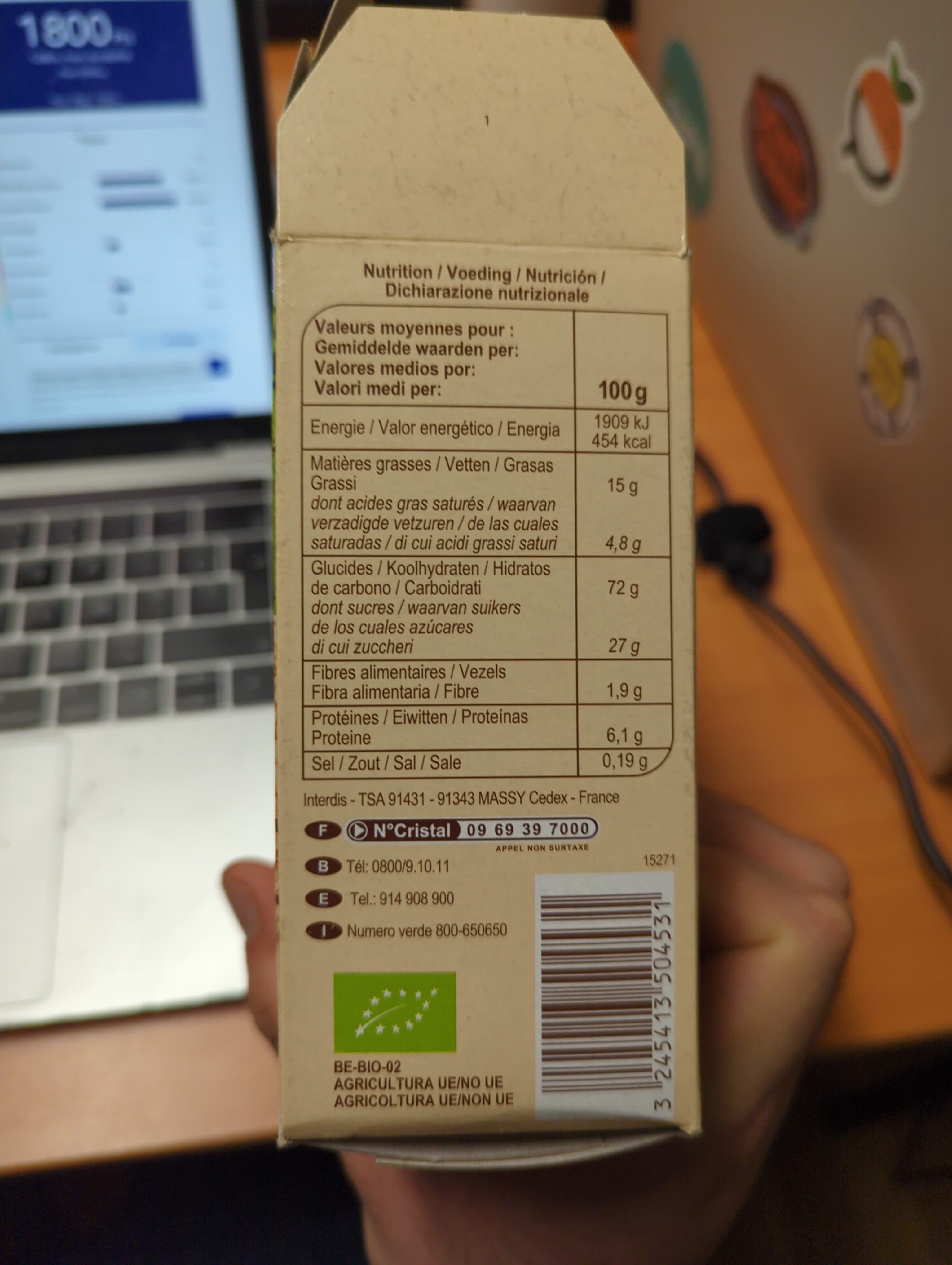 Carrefour BIO Galletas de arroz inflado rellenas de chocolate y avellana packshot