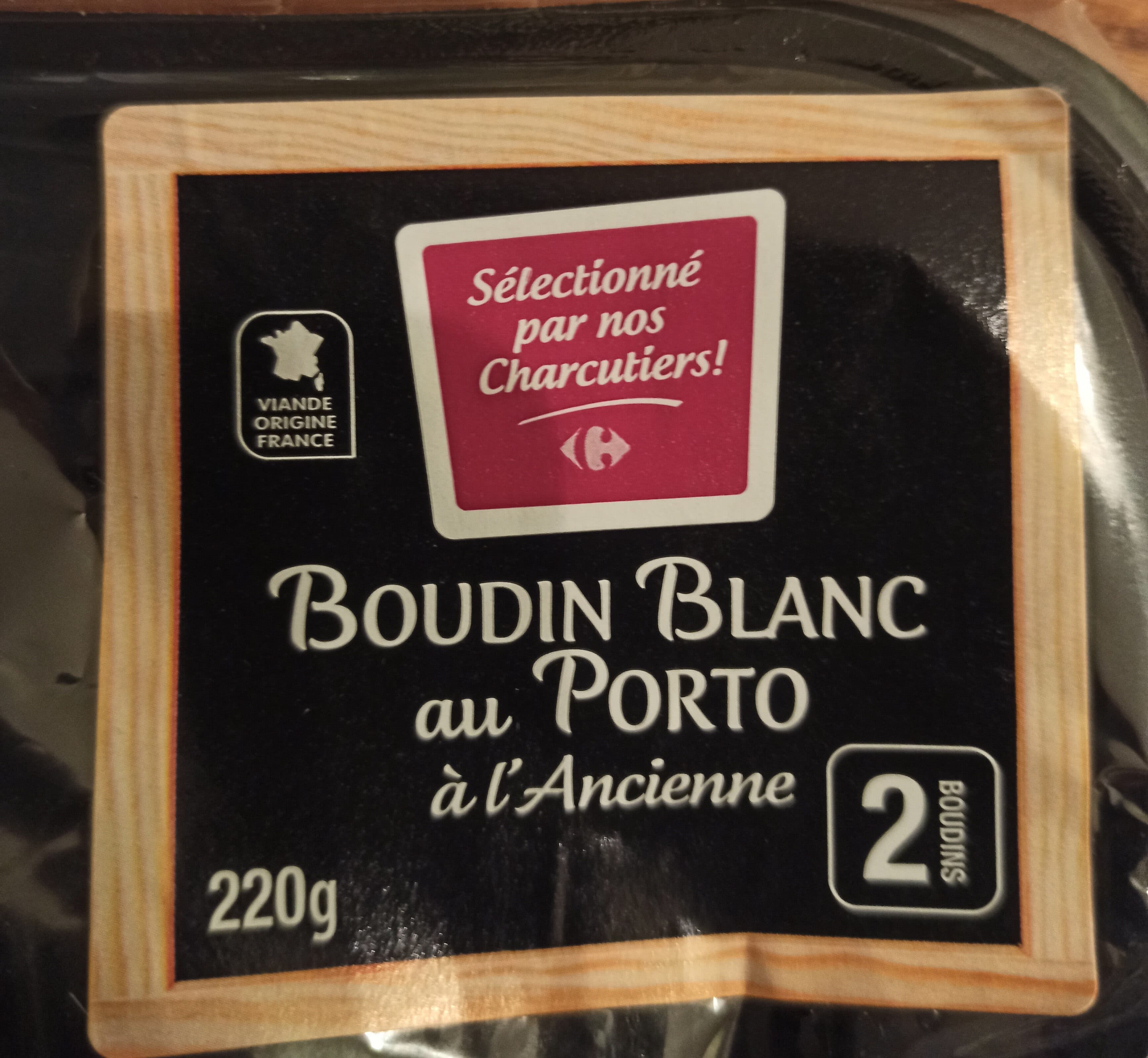 Carrefour Boudin blanc à l'Ancienne AU PORTO packshot