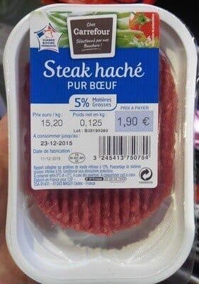 Carrefour Steak haché pur boeuf (5% MG) packshot