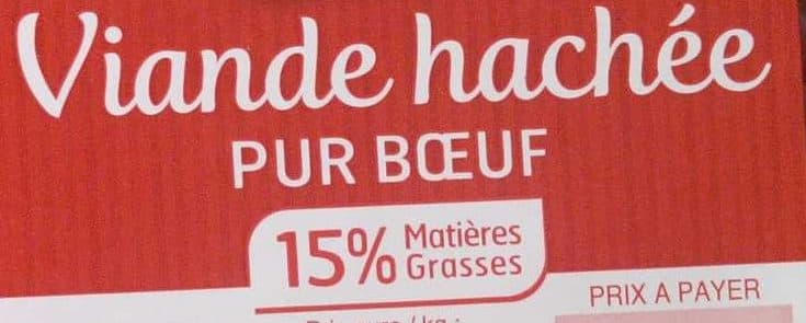 Carrefour Viande hachée pur boeuf (15% MG) packshot