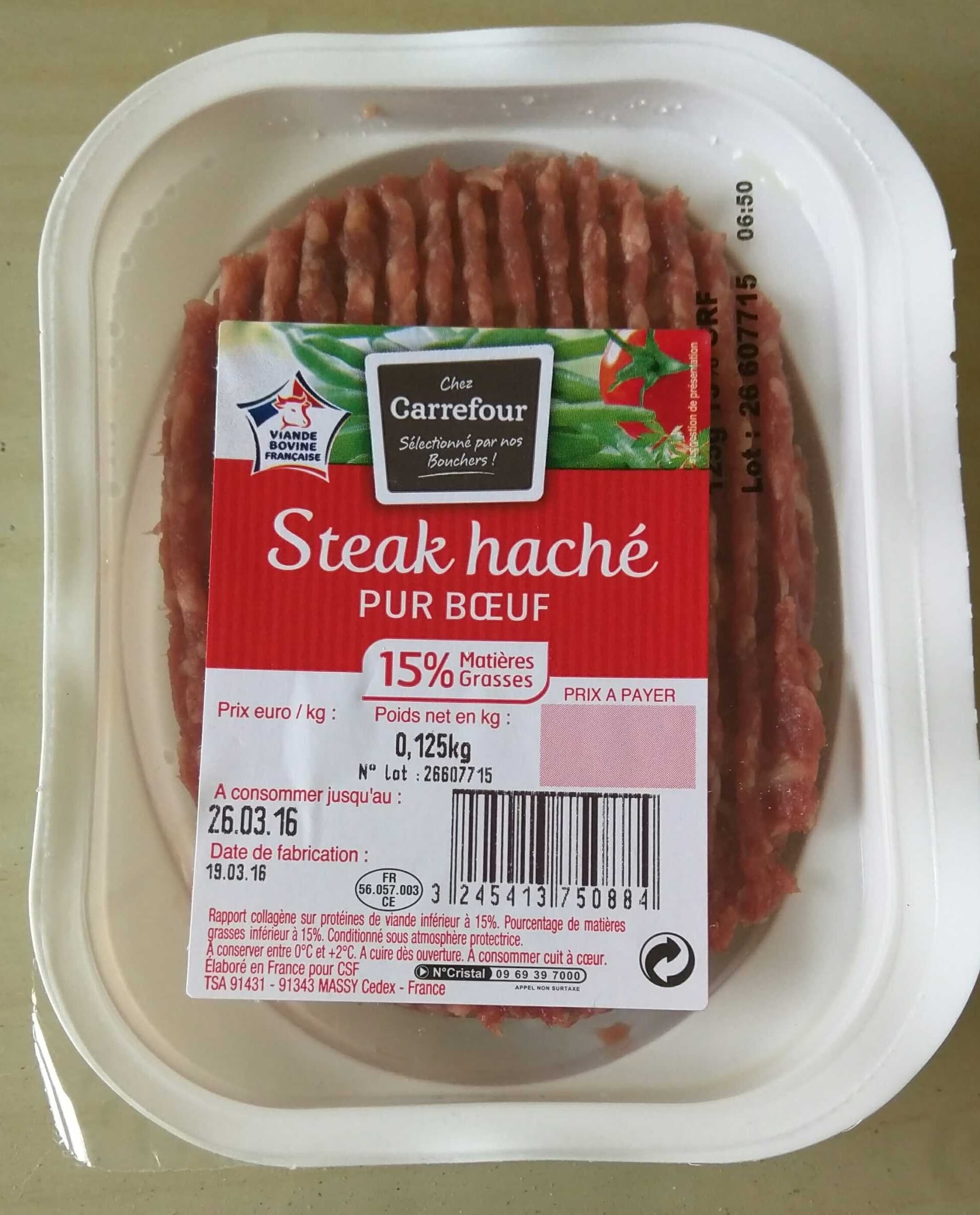 Carrefour Steak Haché 15% MG packshot