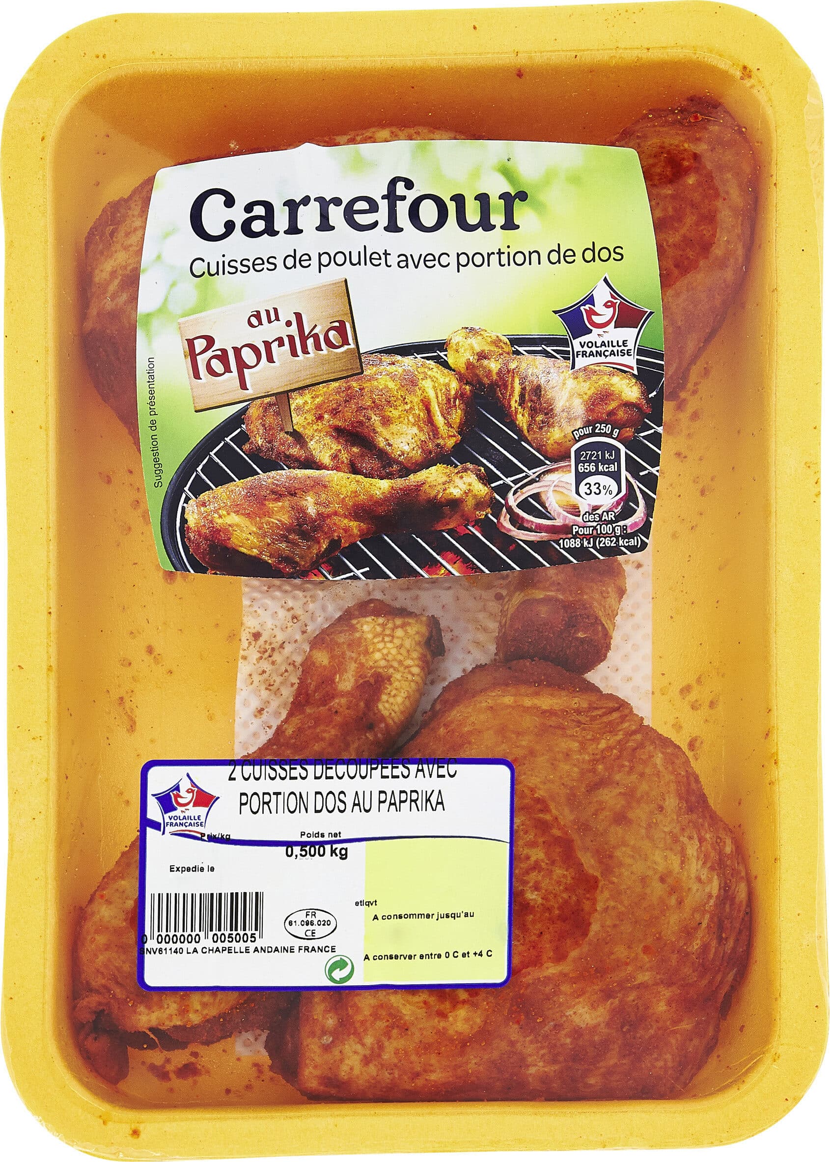Carrefour Cuisses avec portion de dos Poulet packshot