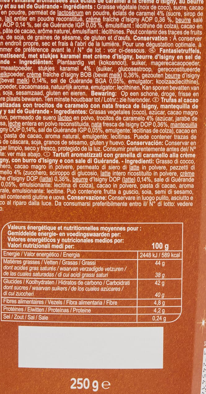 Carrefour Truffes fantaisie saveur eclats de caramel packshot