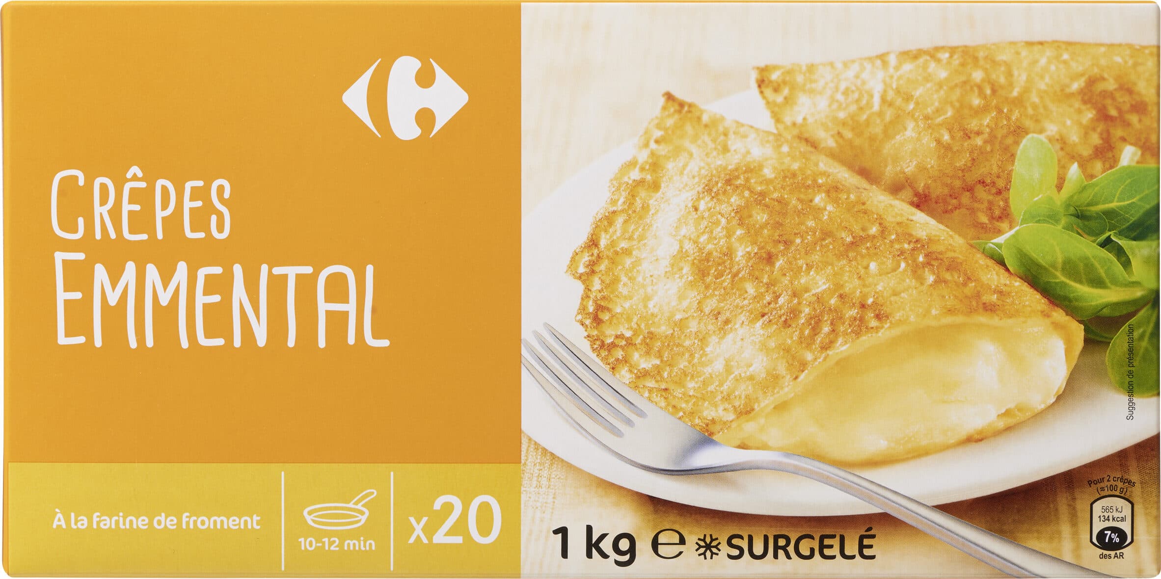 Carrefour 20 Crêpes Emmental packshot