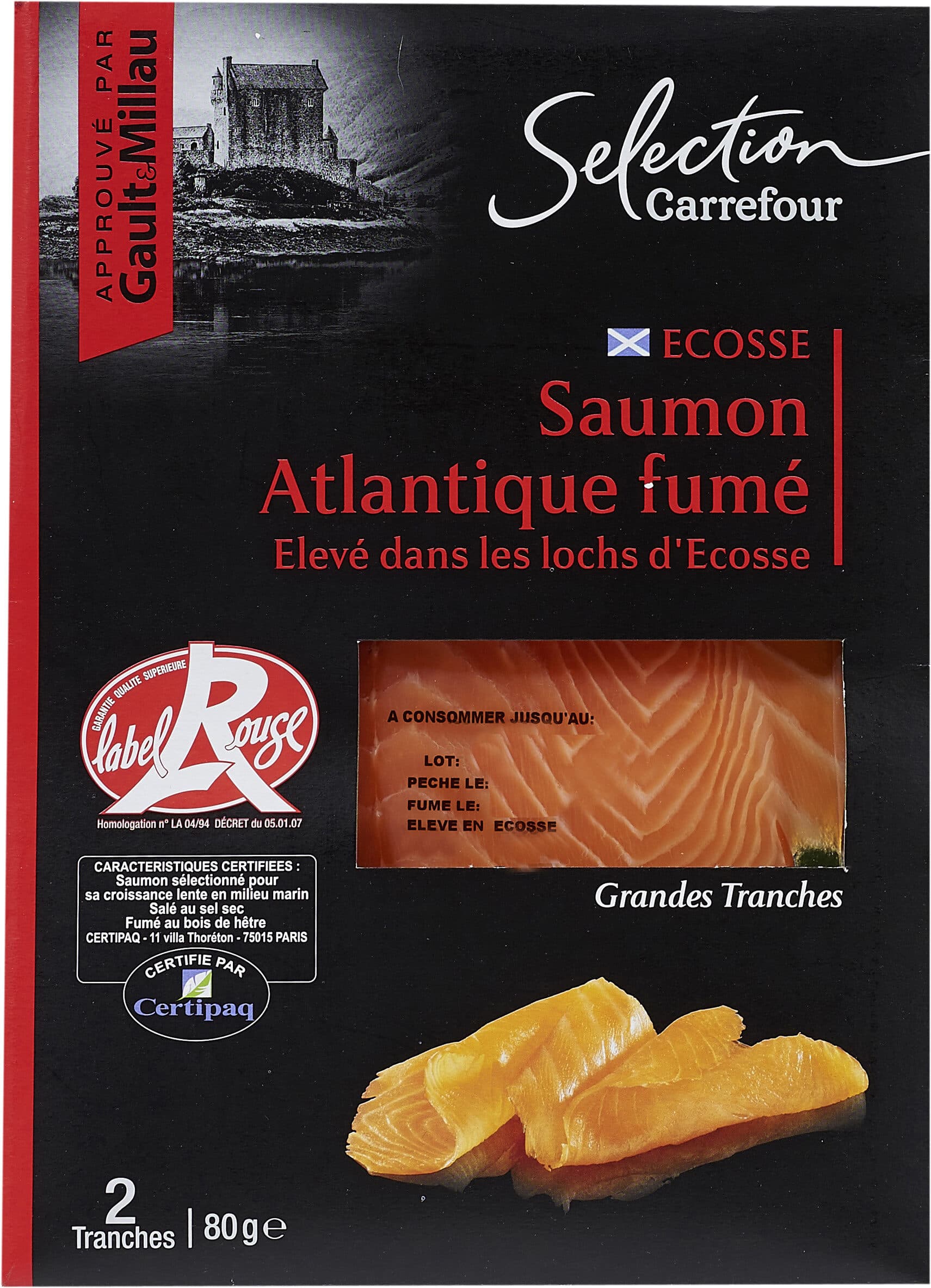 Carrefour Saumon Atlantique fumé Ecosse packshot