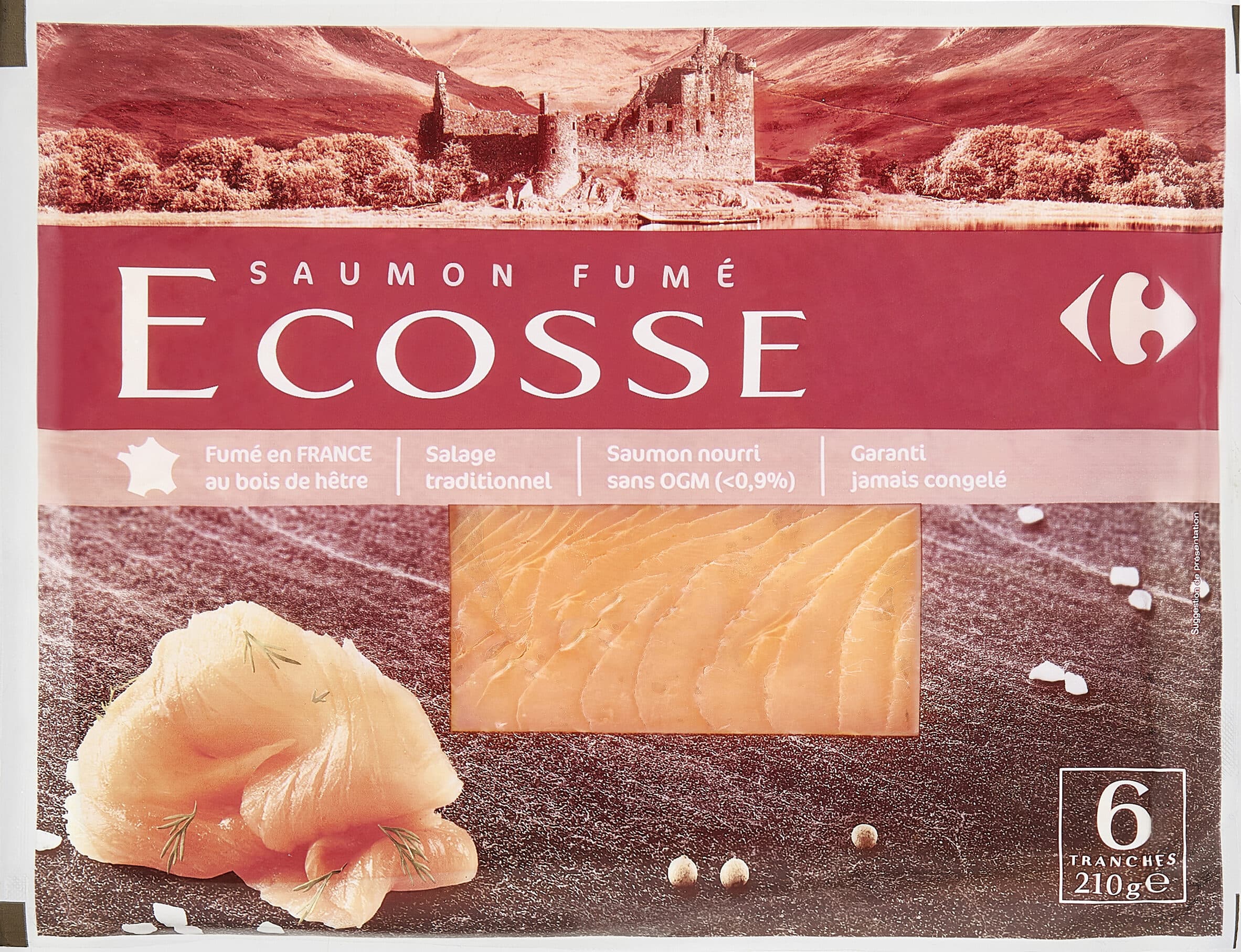 Carrefour Saumon fumé élevé en écosse packshot
