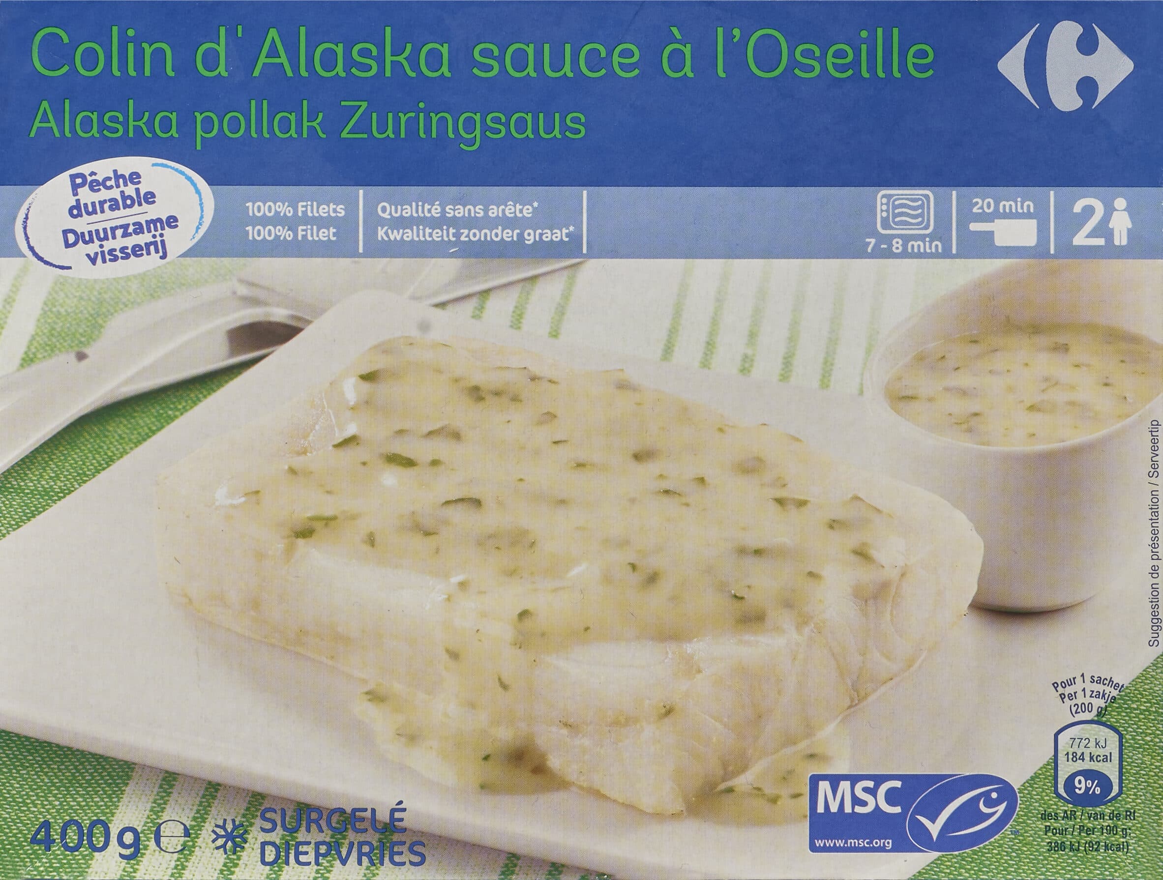 CMI (Carrefour Marchandises Internationales) Colin d'Alaska Sauce à l'oseille packshot