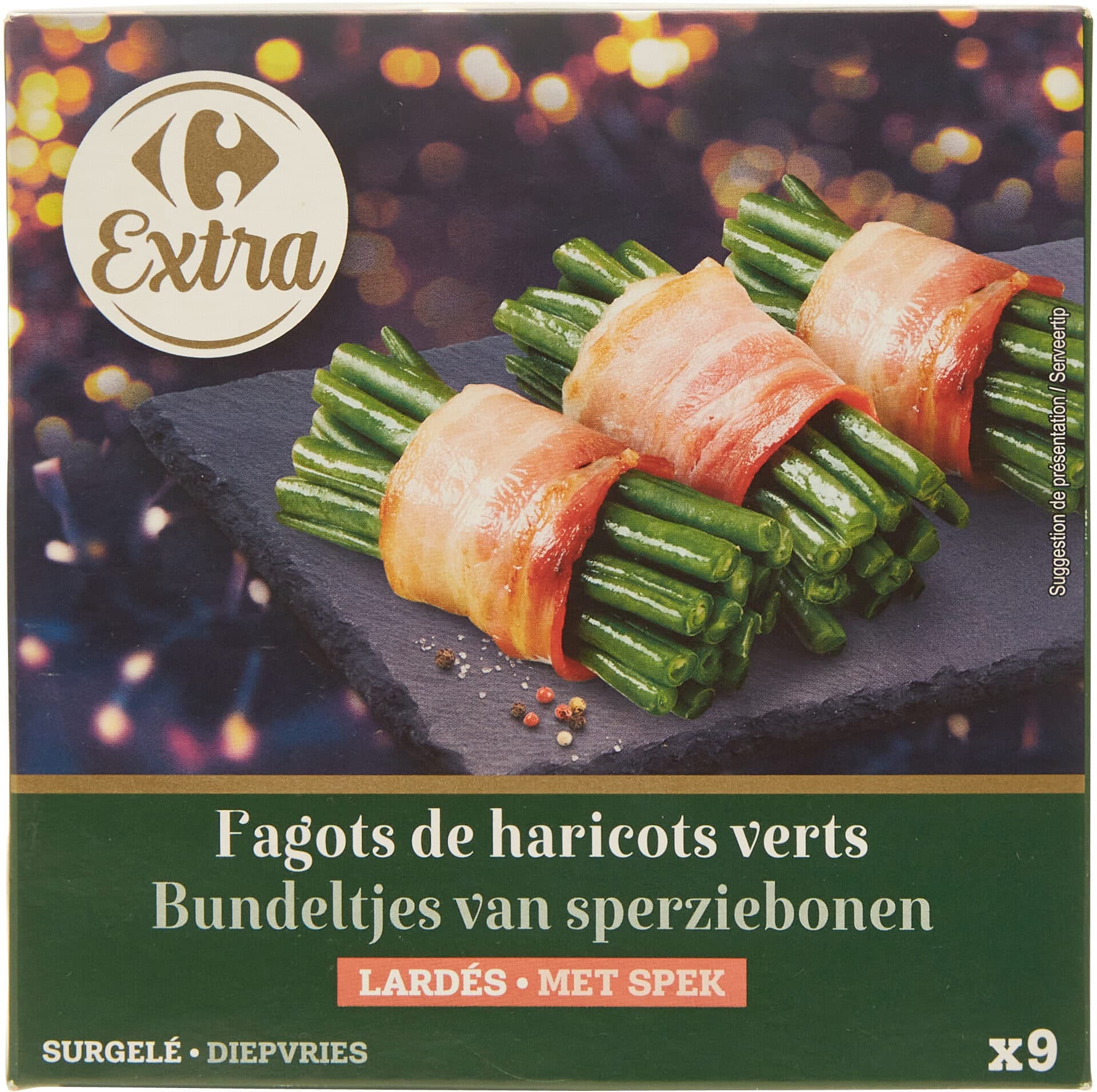 Carrefour Fagots de haricots verts Lardés packshot