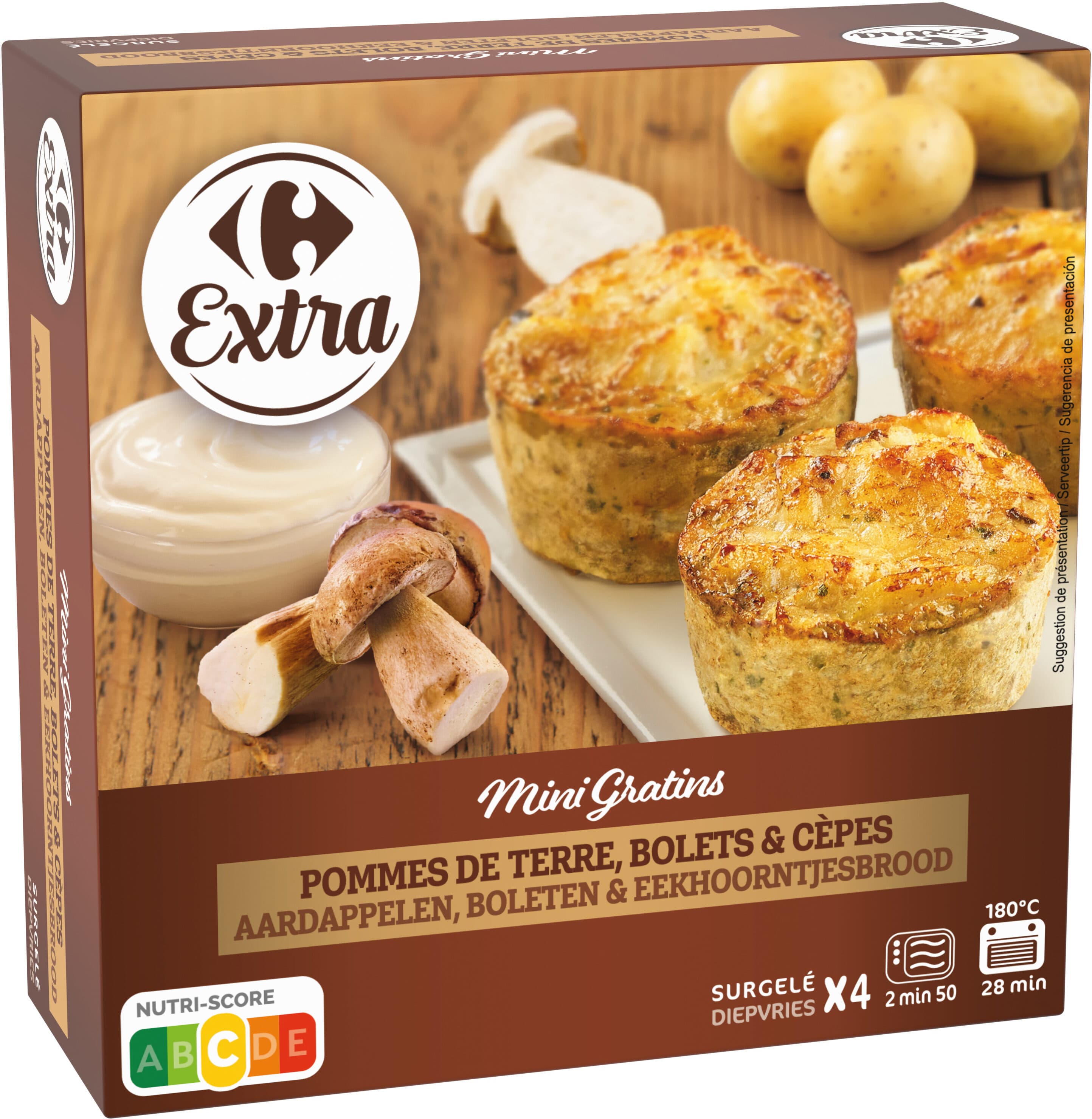 Carrefour Mini Gratins Pommes de terre, bolets & cèpes packshot