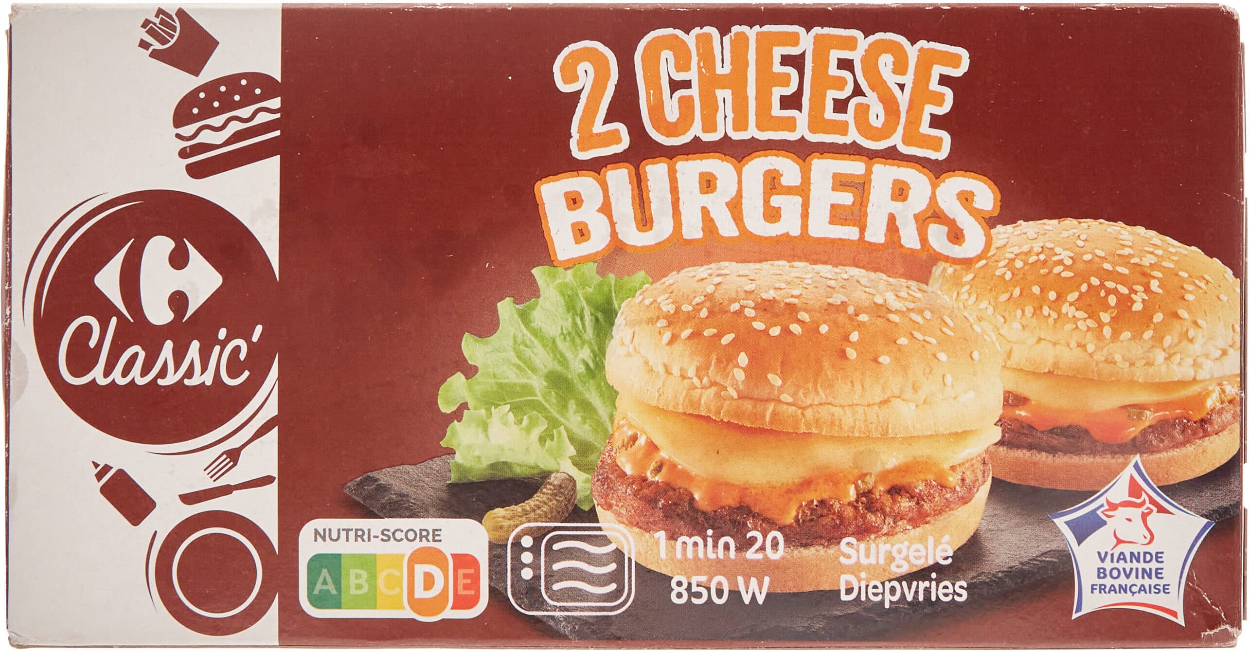 Carrefour 2 Cheese burgers packshot