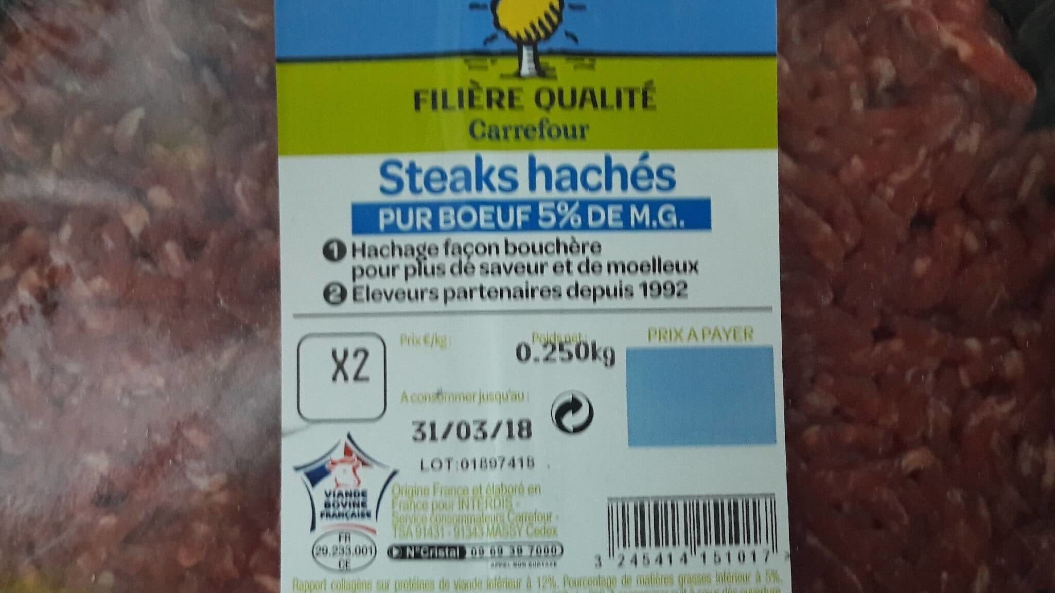 Carrefour Steak haché pur boeuf packshot