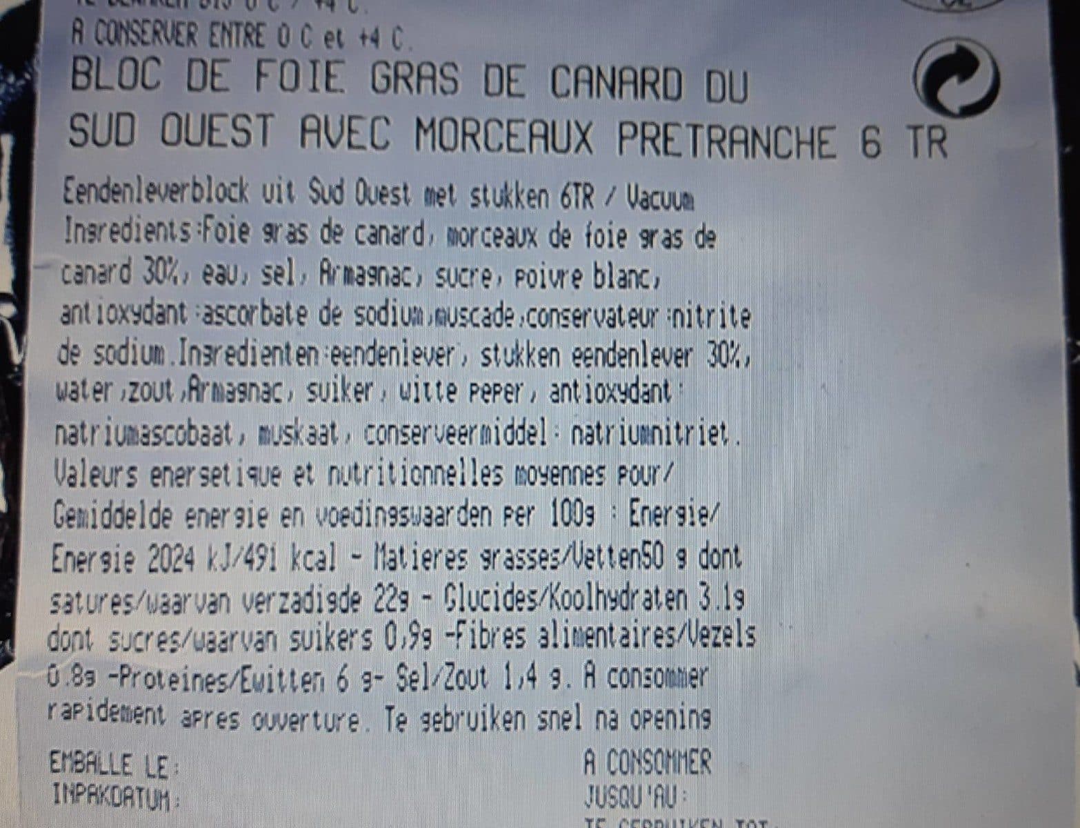 Carrefour Bloc de foie gras de canard du sud-ouest packshot