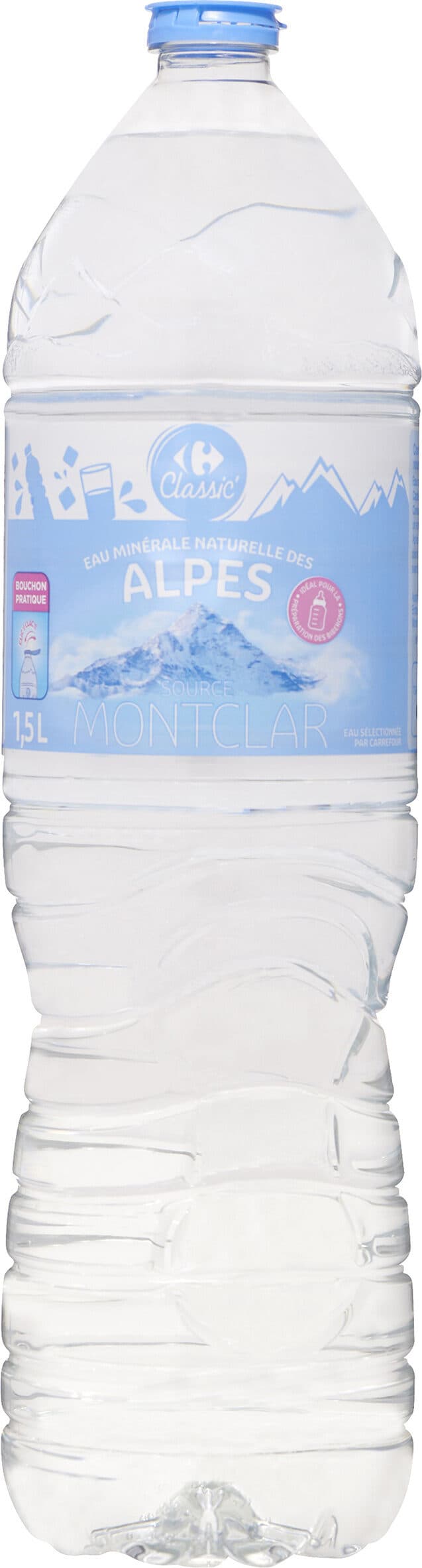 Carrefour Eau minerale naturelle des alpes packshot