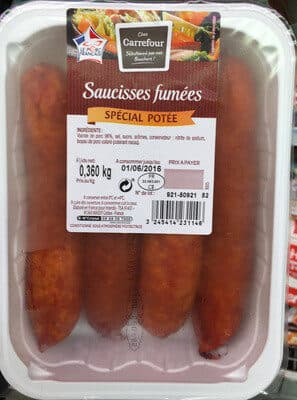Carrefour Saucisses fumées spécial potée packshot