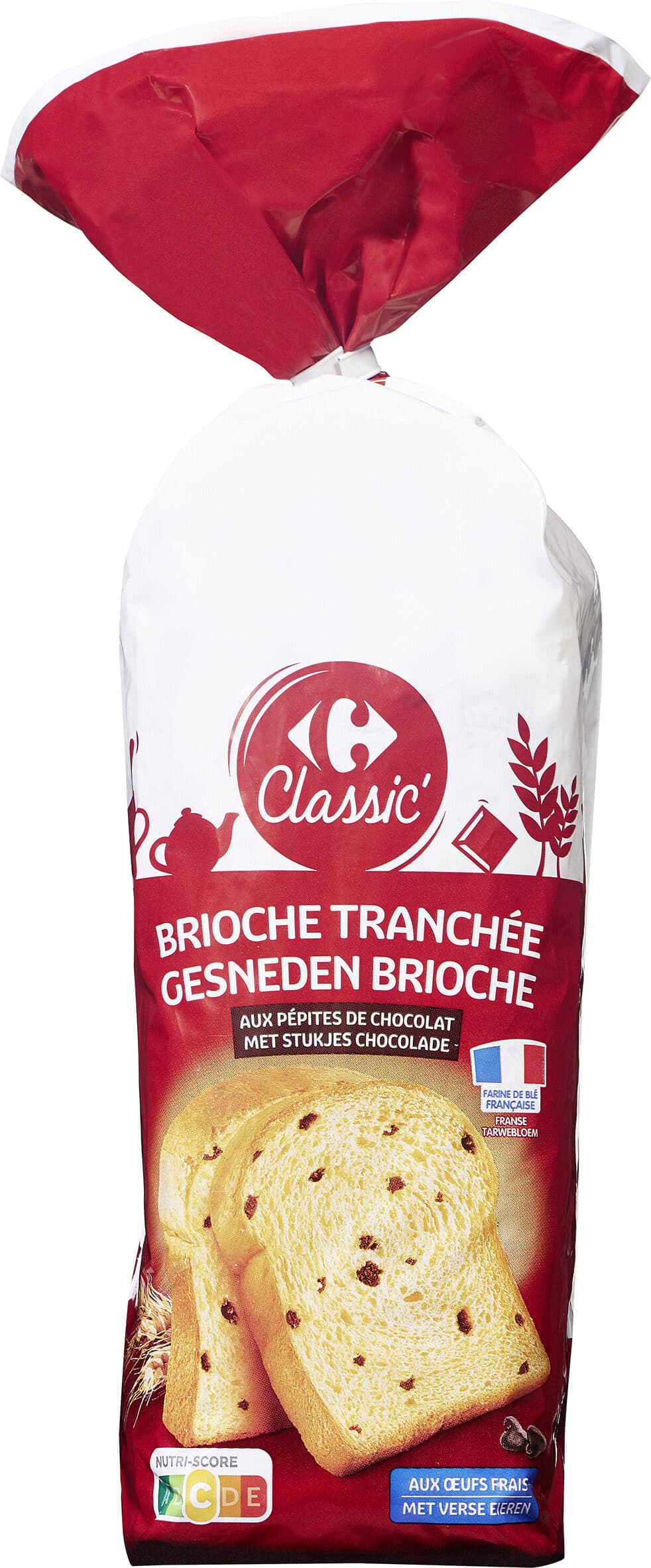 Carrefour Brioche tranchée aux pépites de chocolat packshot