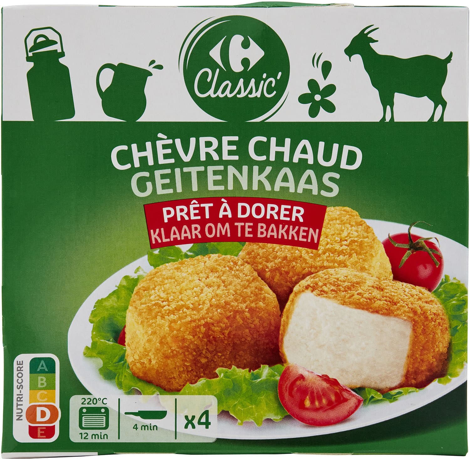 Carrefour Chèvre Chaud Prêt à dorer packshot