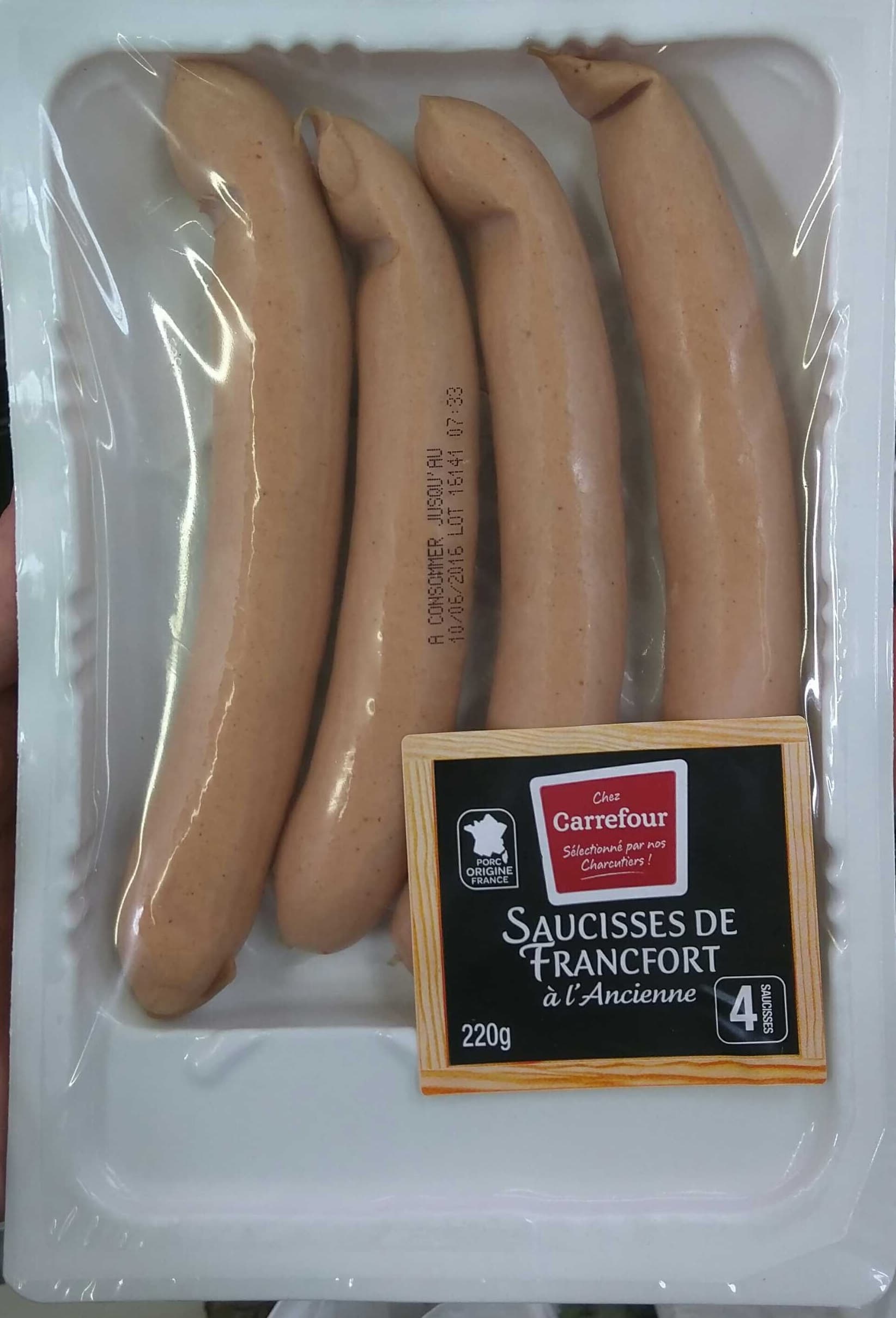 Carrefour Saucisses de Francfort à l'ancienne packshot