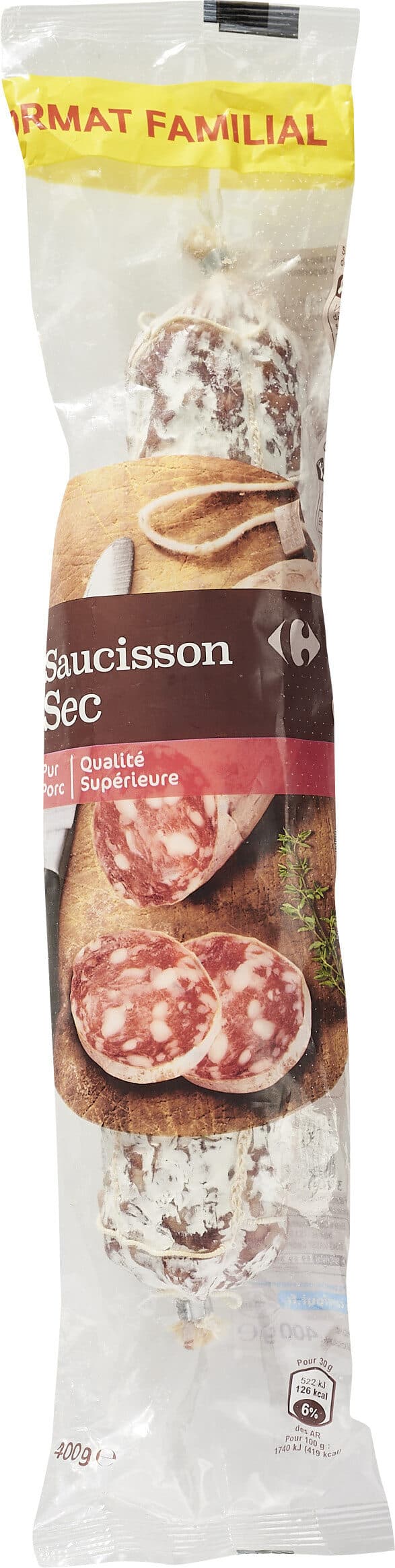 Carrefour SAUCISSON SEC Pur porc packshot