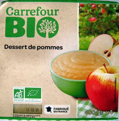 Carrefour Dessert de pommes bio packshot