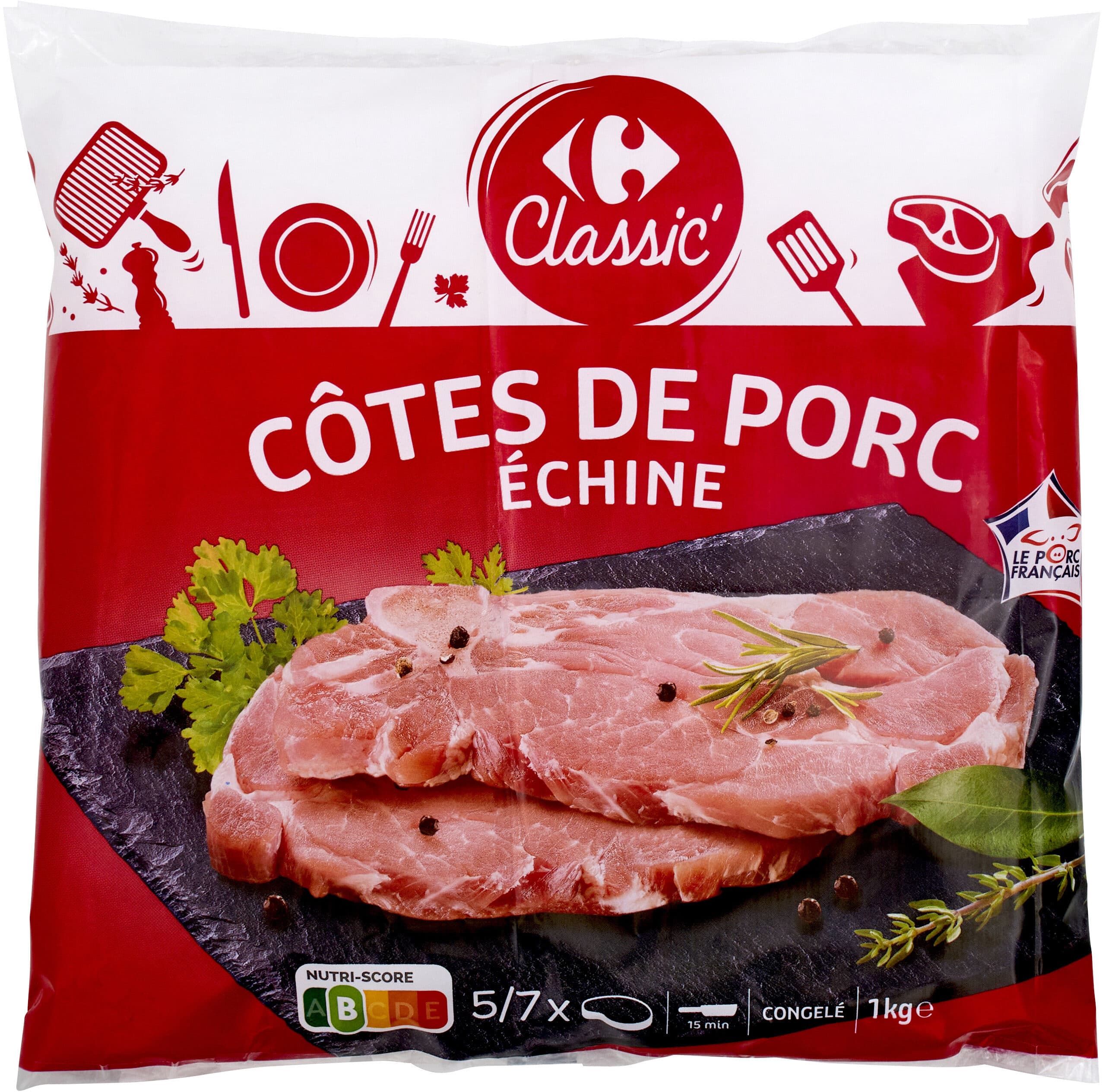 Carrefour Côtes de porc échine packshot