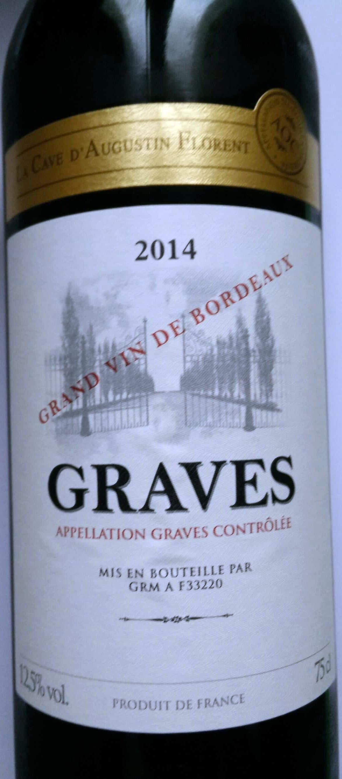 La cave d'Augustin Florent Graves 2014 packshot