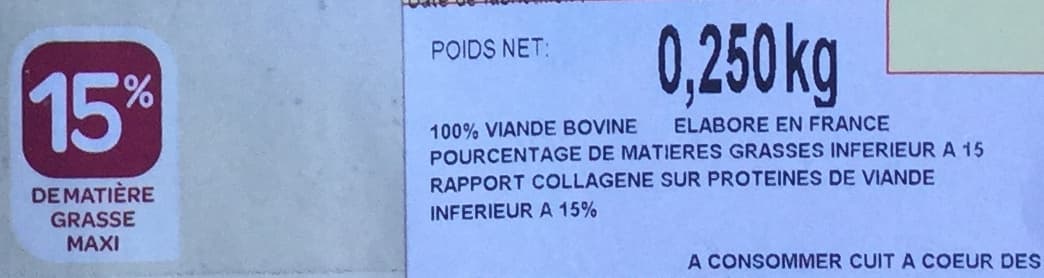 Carrefour BIO Steaks hachés pur boeuf (15% MG) packshot