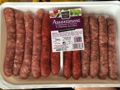 Carrefour Assortiments chipo, merguez, chipo aux herbes packshot