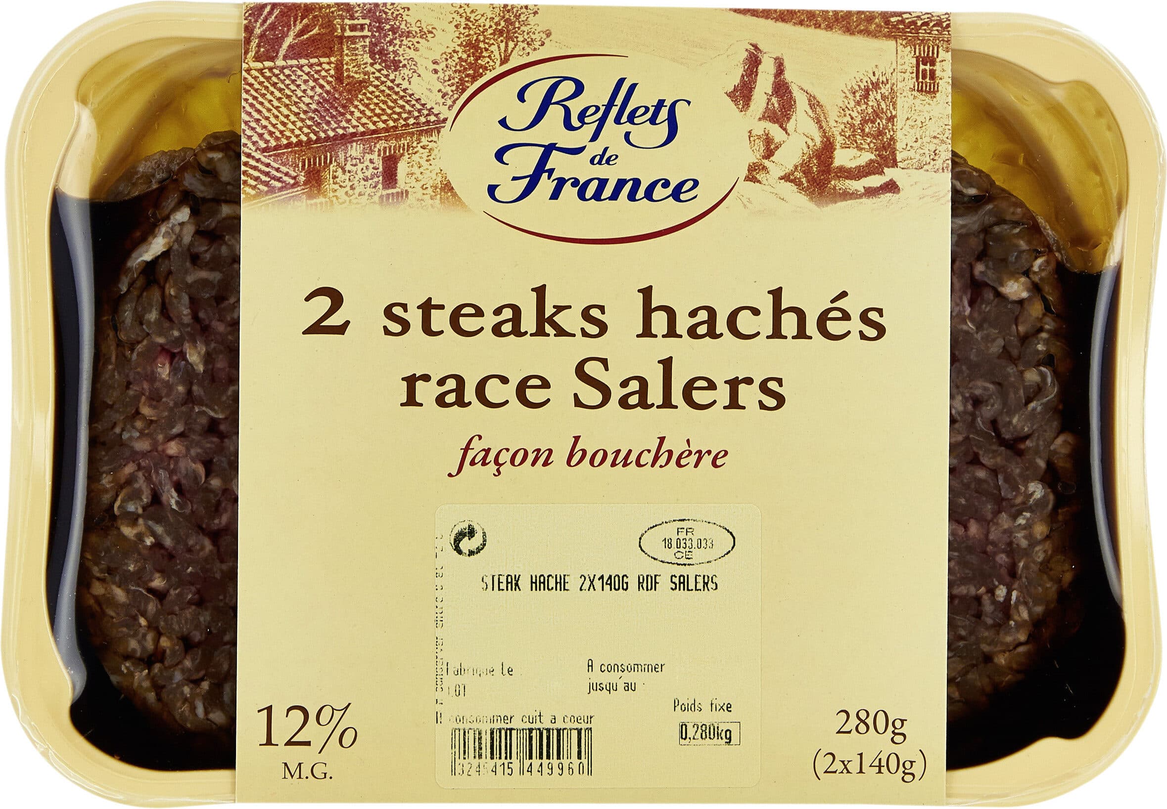 Carrefour 2 steaks hachés Race Salers packshot