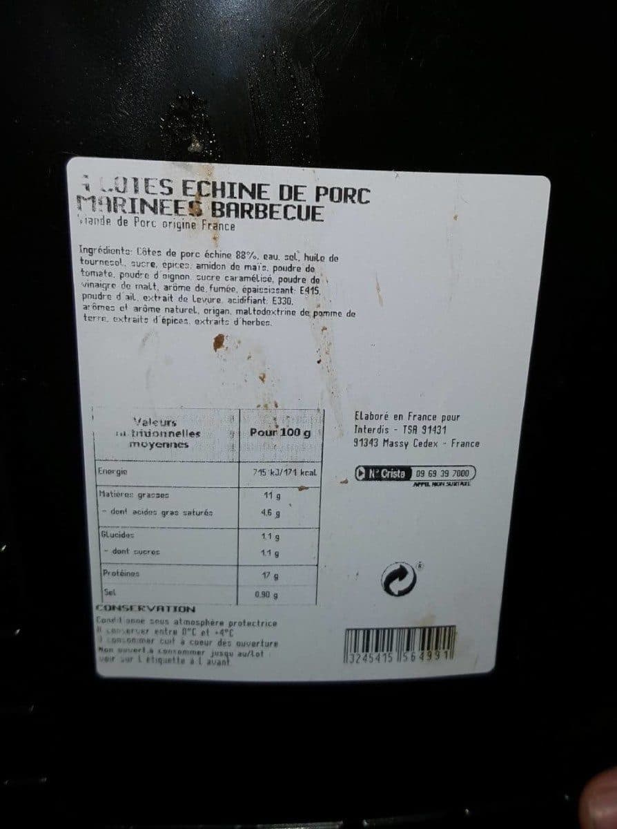 Open Food Facts Les Grillades de Porc Saveur Barbecue packshot