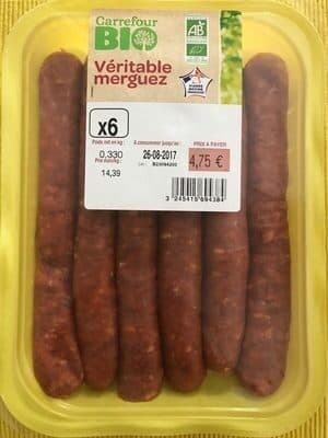 Carrefour Veritable Merguez Bio packshot