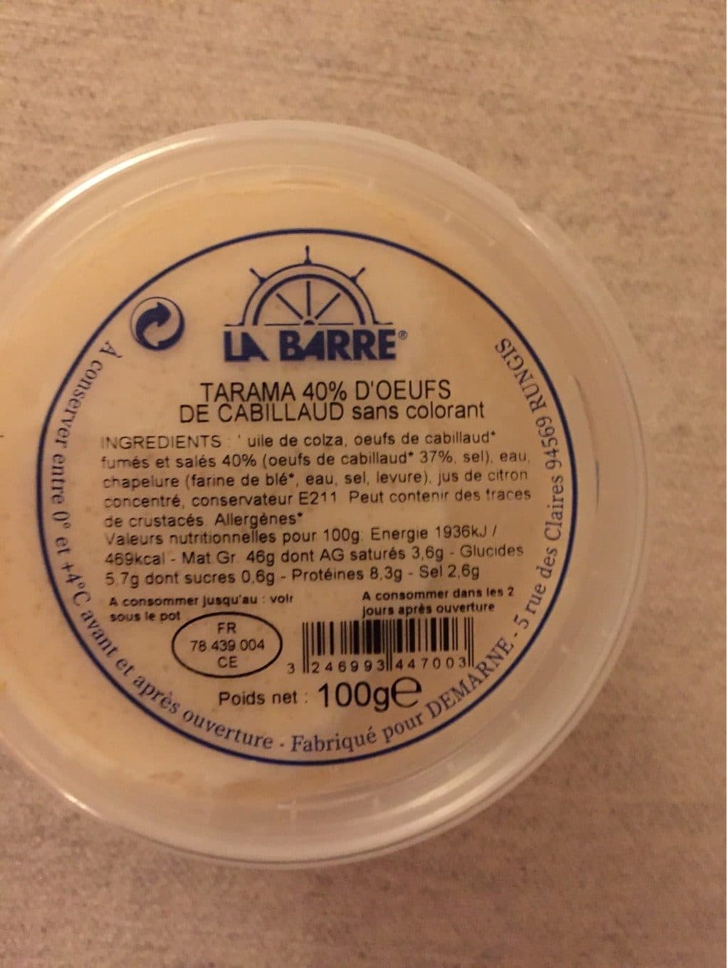 La Barre Tarama packshot