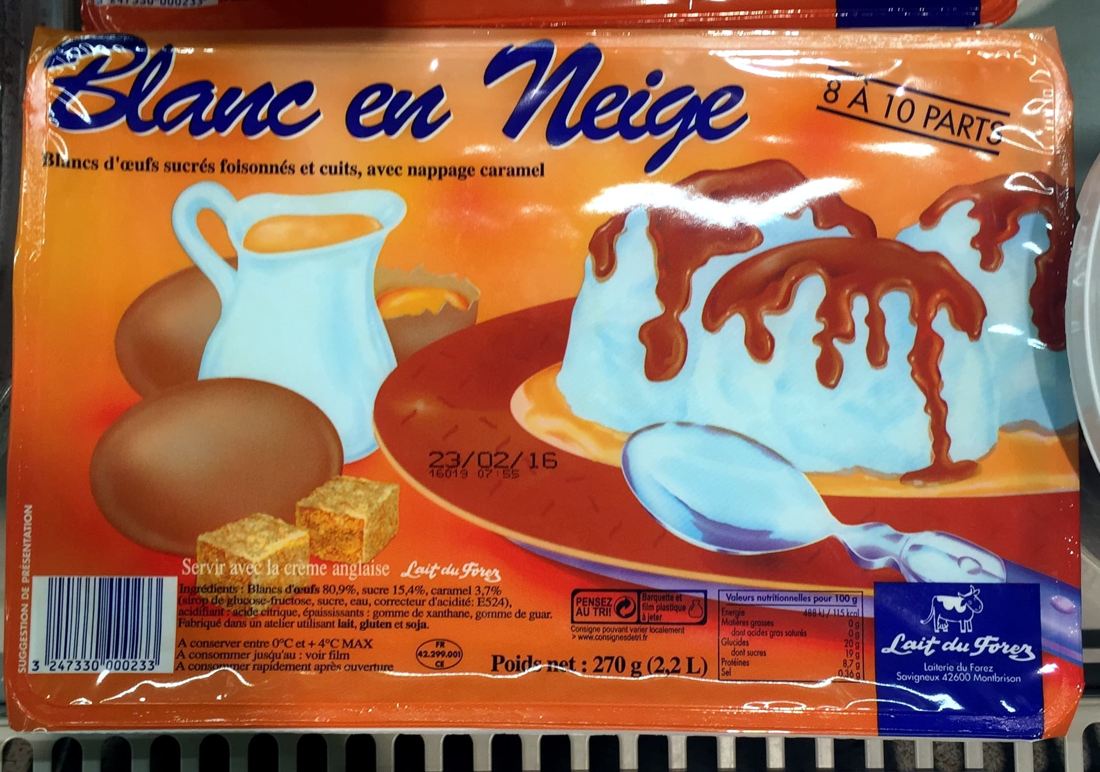 Lait du Forez blanc en neige packshot