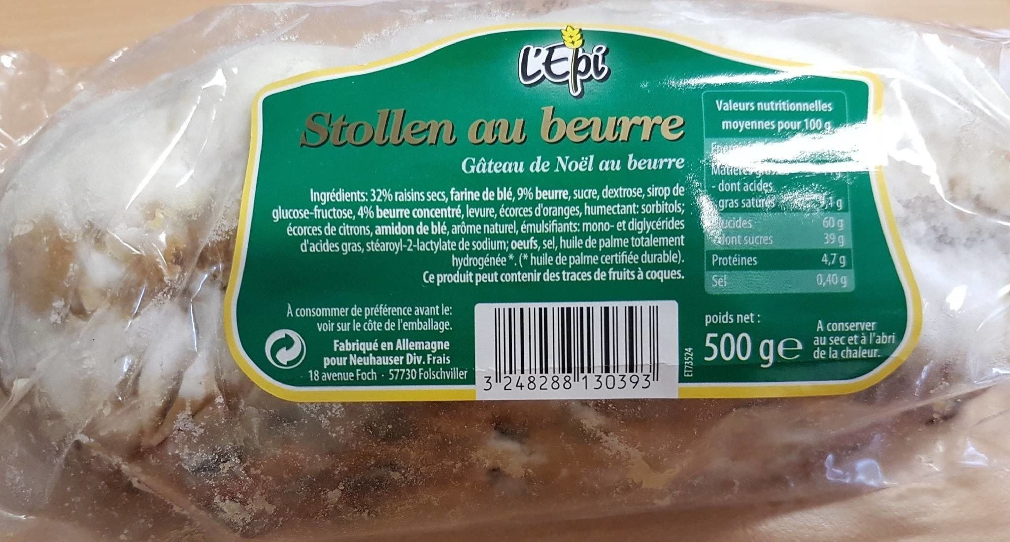 l'epi Stollen au beurre - Gâteau de Noël packshot