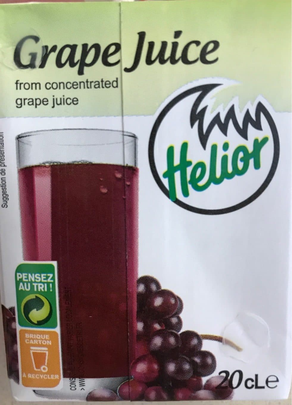Helior Jus De Fruit Helior Raisin packshot