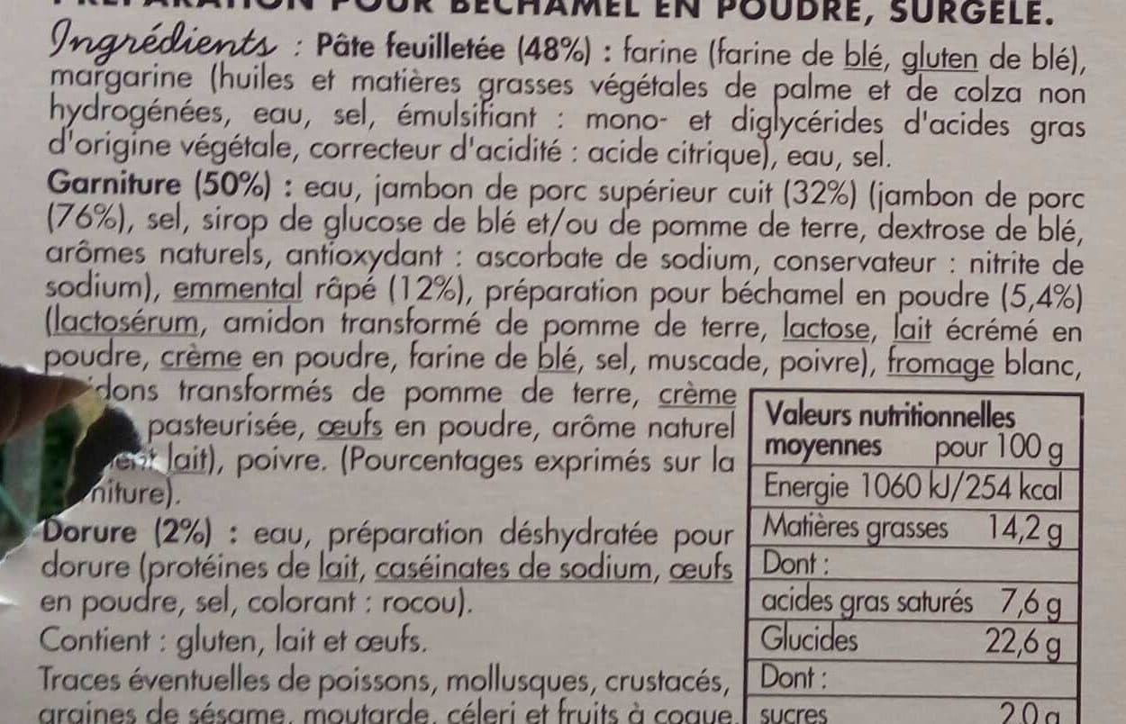 Toupargel Feuilleté Jambon Emmental packshot