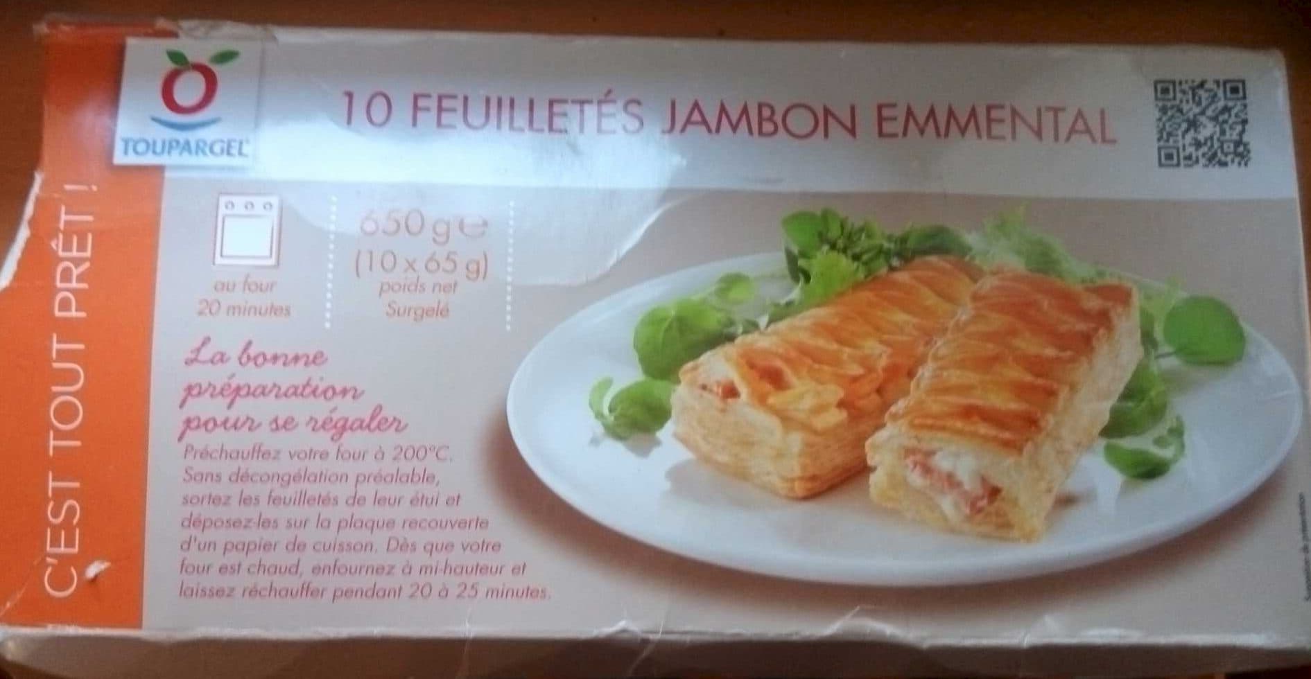 Toupargel 10 feuilletés Jambon Emmental packshot
