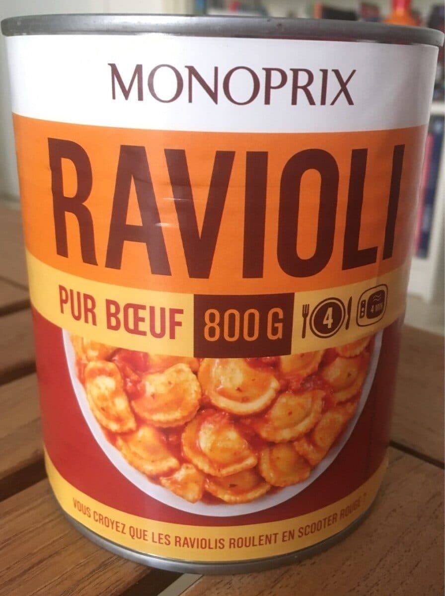 Monoprix Ravioli pur boeuf à la sauce tomate packshot