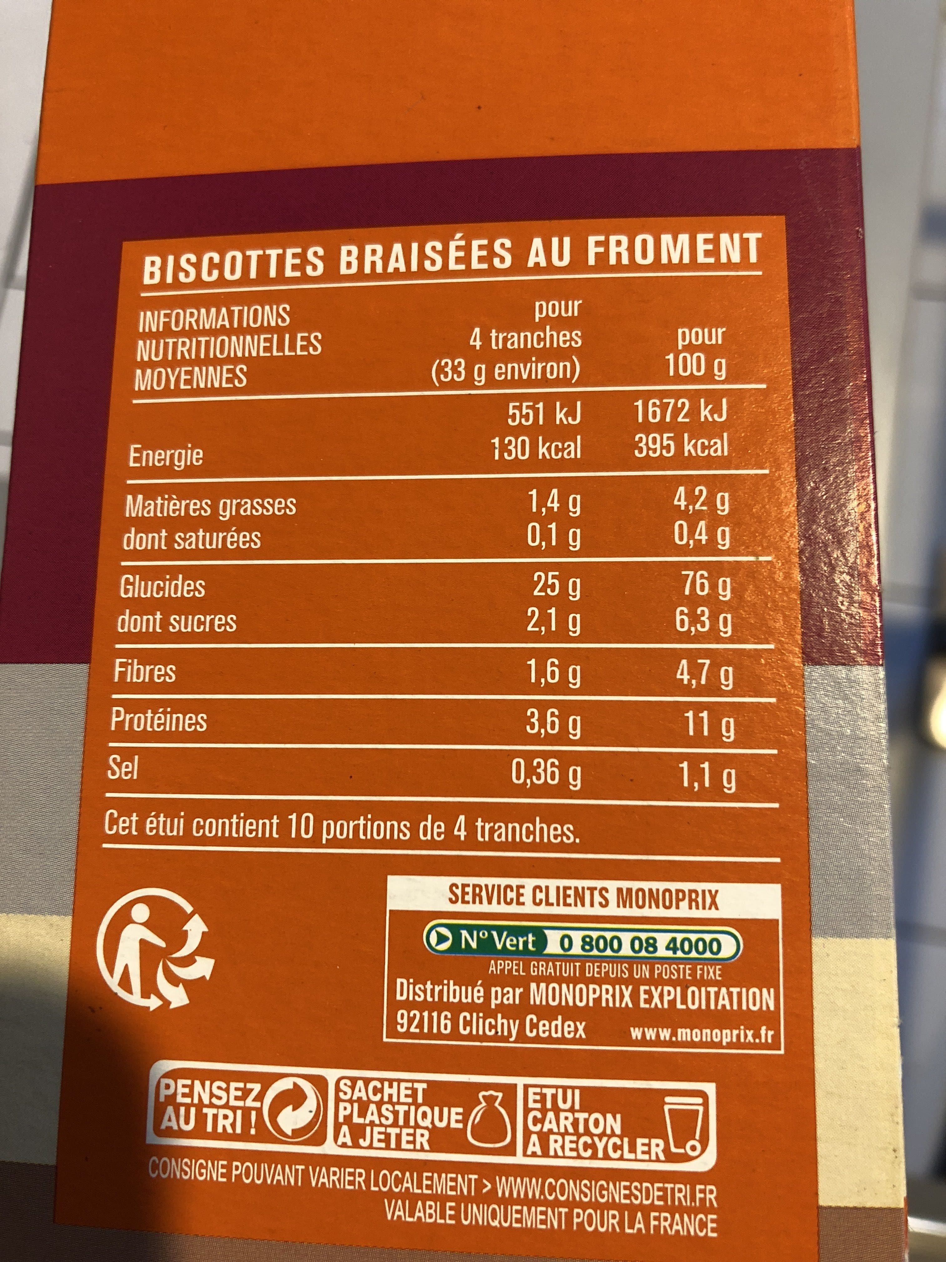 Monoprix Biscottes braisées légères et croustillantes packshot