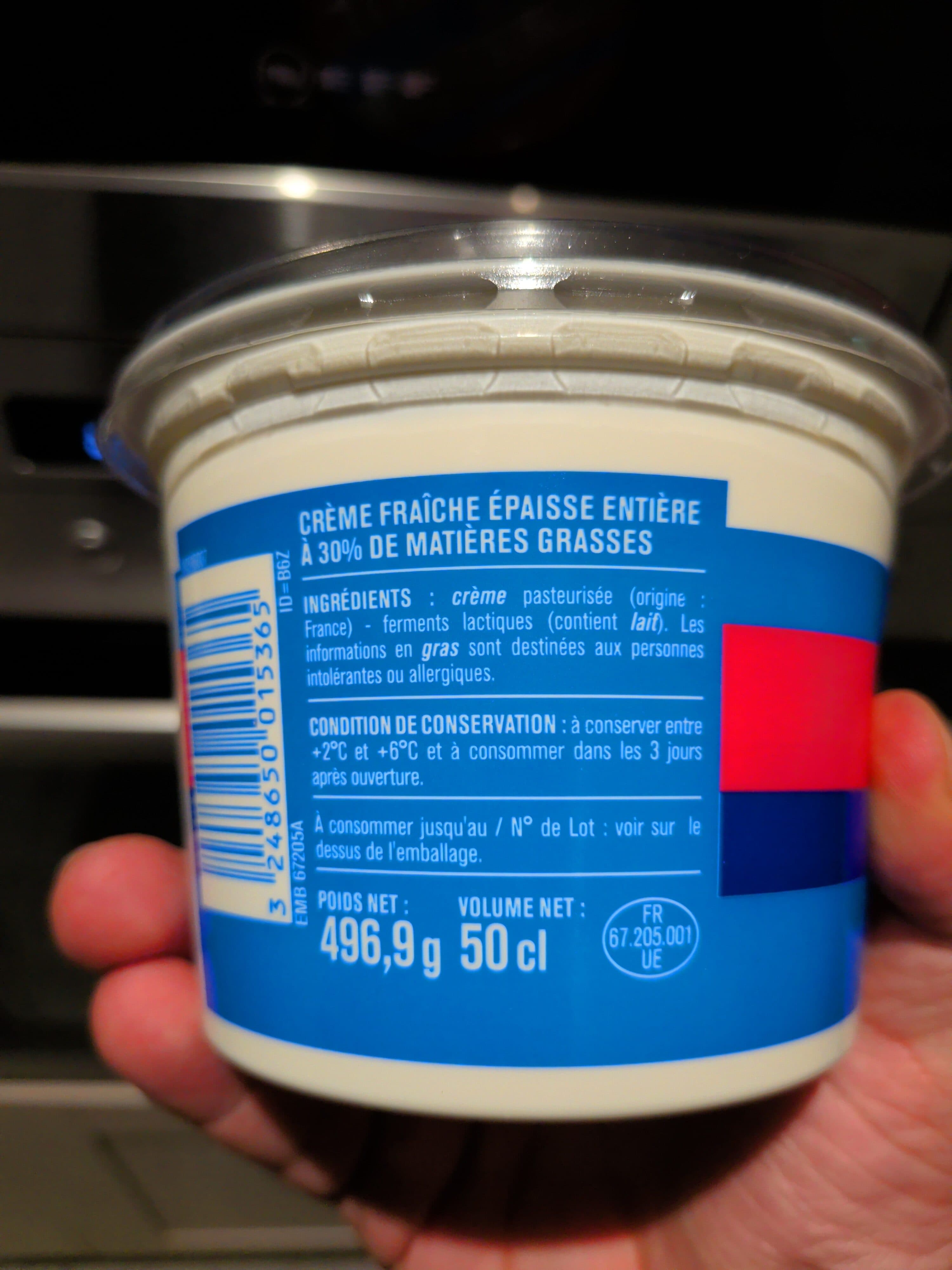 Monoprix Crème fraîche entière épaisse 30% de mat. gr. packshot