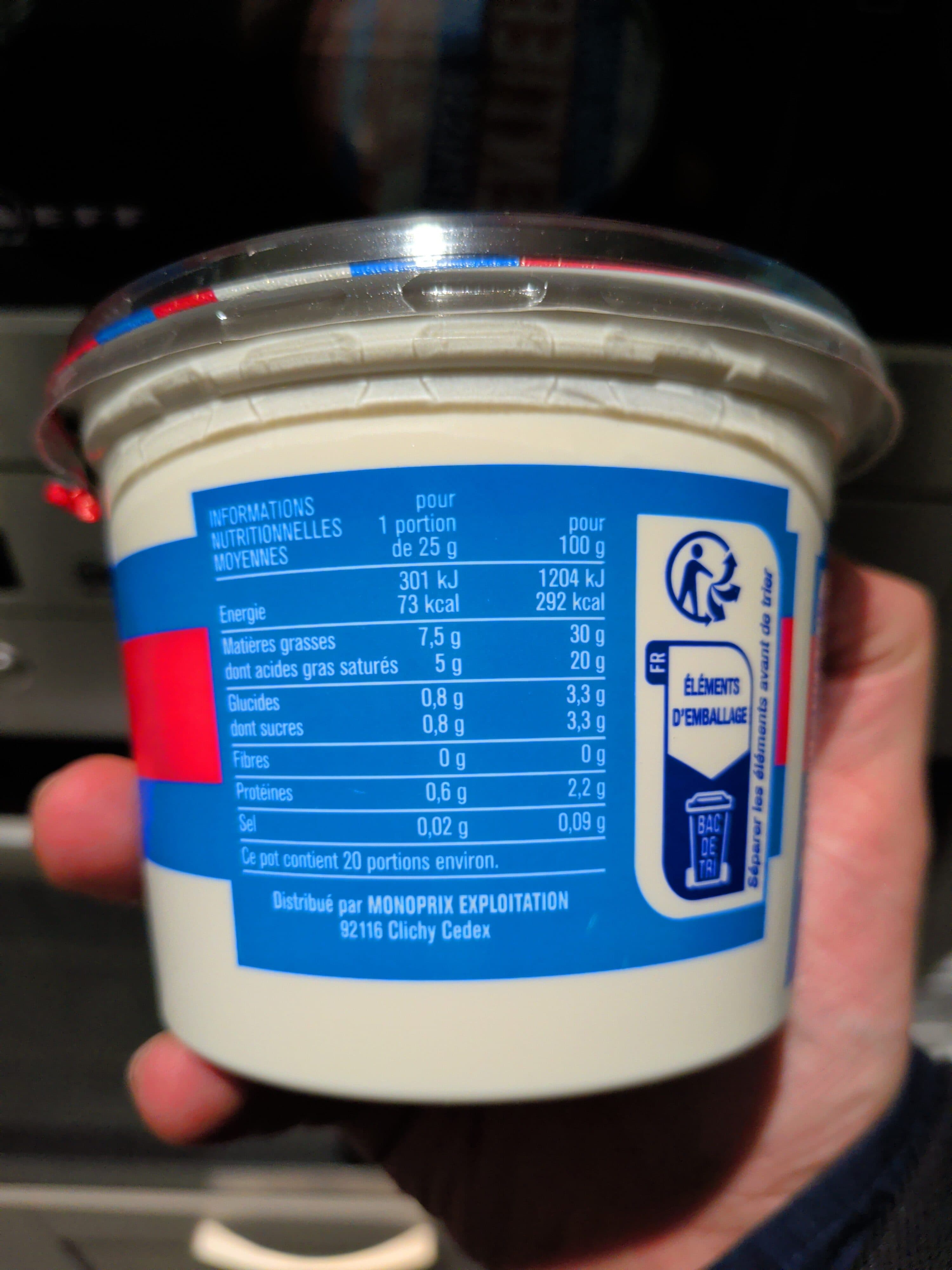 Monoprix Crème fraîche entière épaisse 30% de mat. gr. packshot