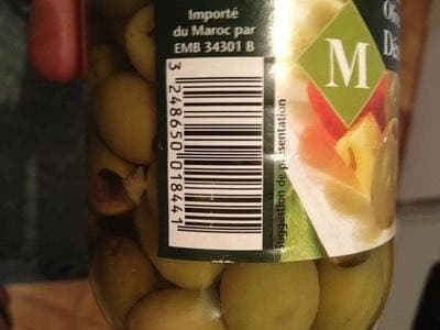 Monoprix Olives vertes dénoyautées packshot