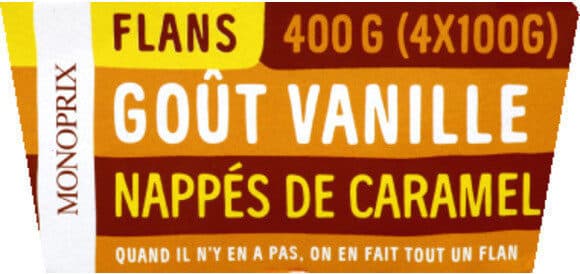 Monoprix Flan, goût vanille nappé de caramel packshot
