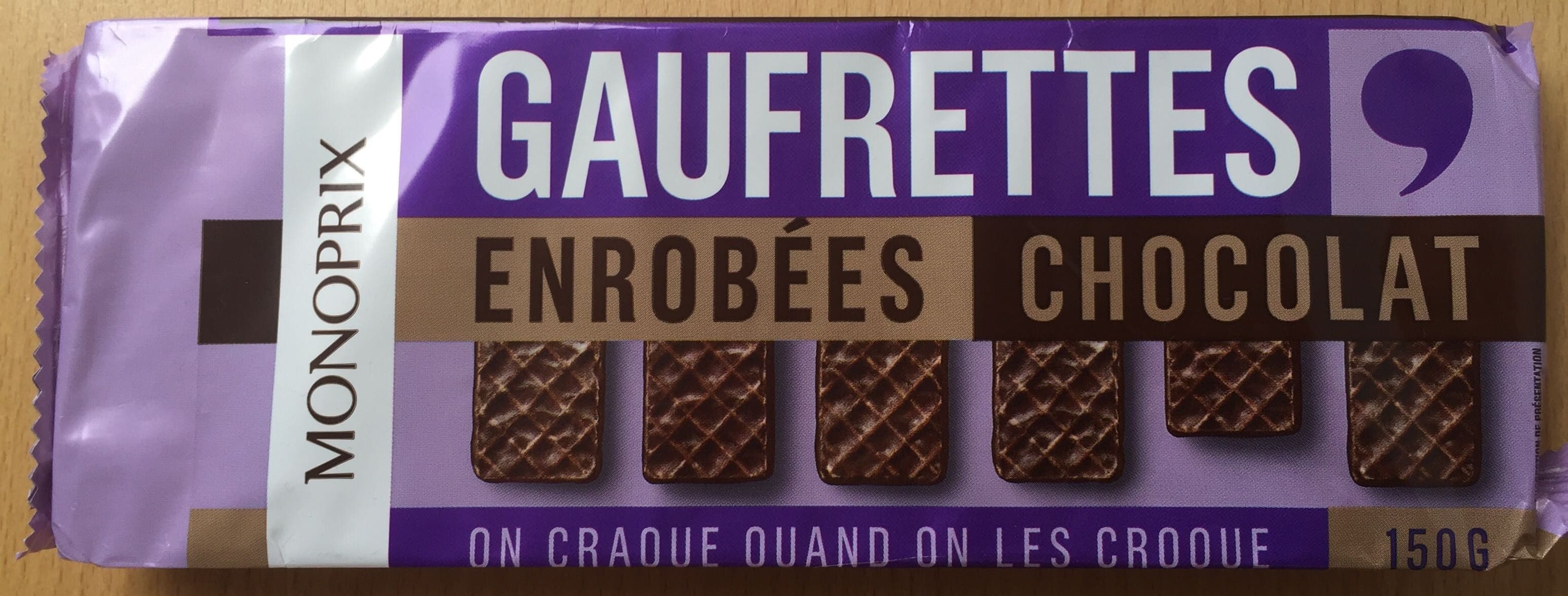 Monoprix Gaufrettes Enrobées Chocolat packshot
