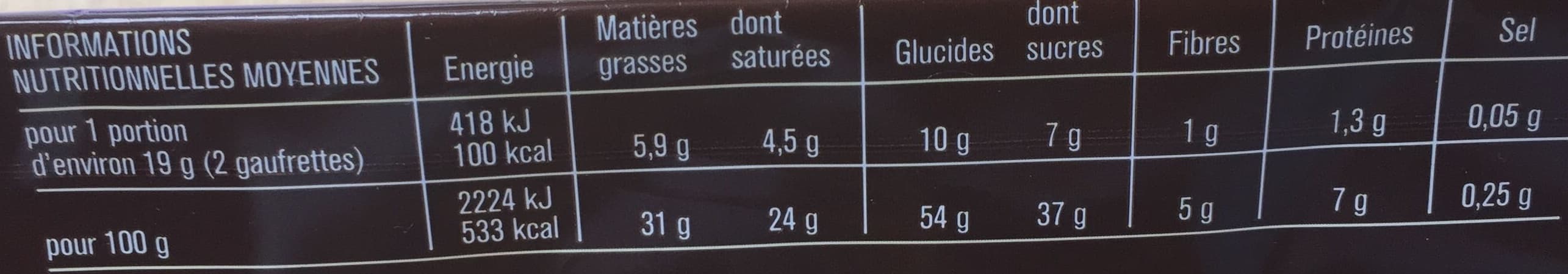 Monoprix Gaufrettes Enrobées Chocolat packshot
