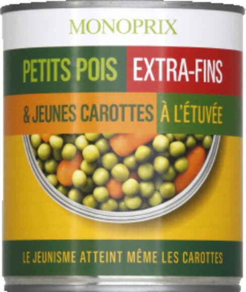 Monoprix Petits pois extra-fins & jeunes carottes à l'étuvée packshot