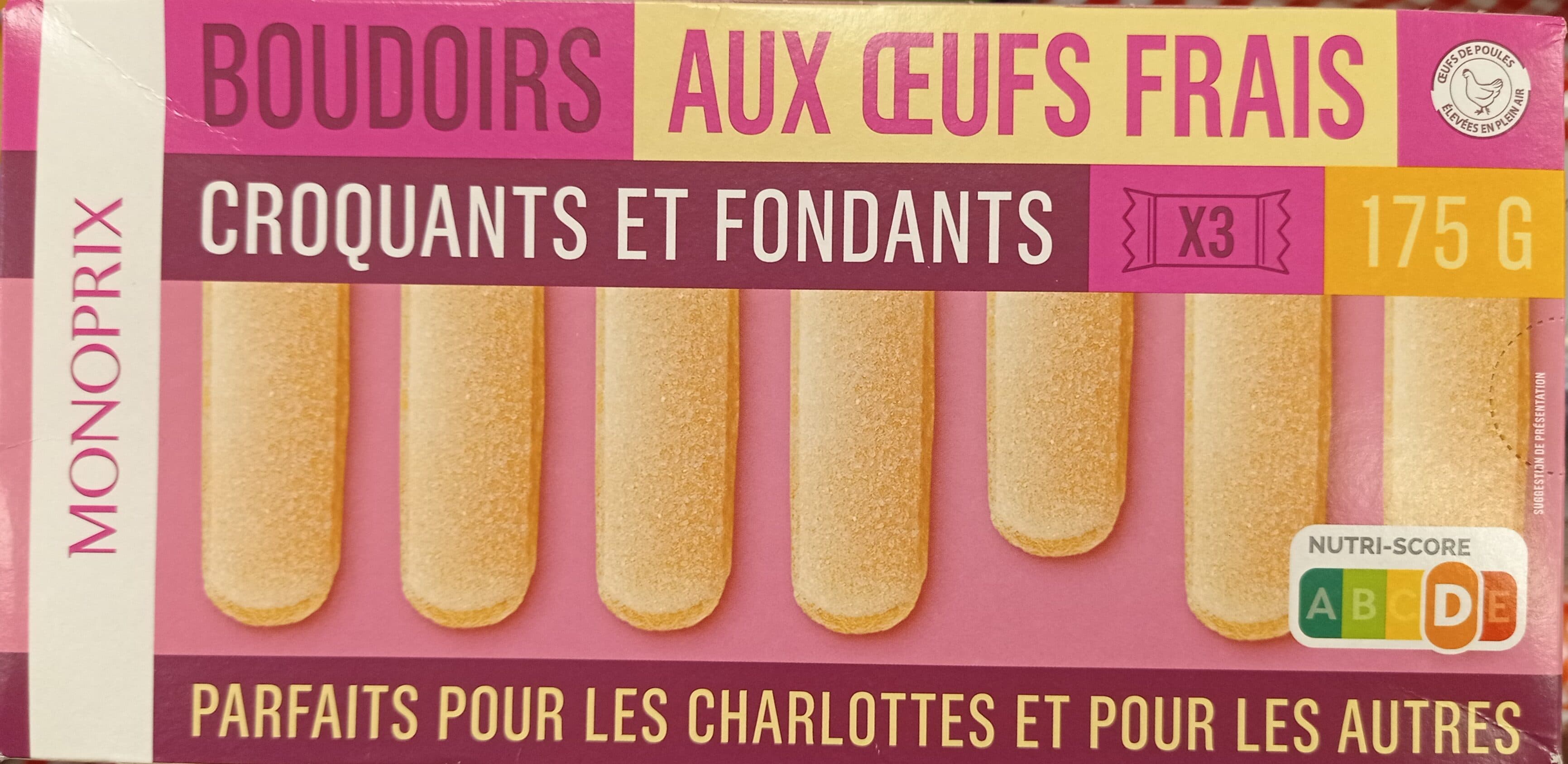 Monoprix Boudoirs aux oeufs frais, croquants et fondants packshot
