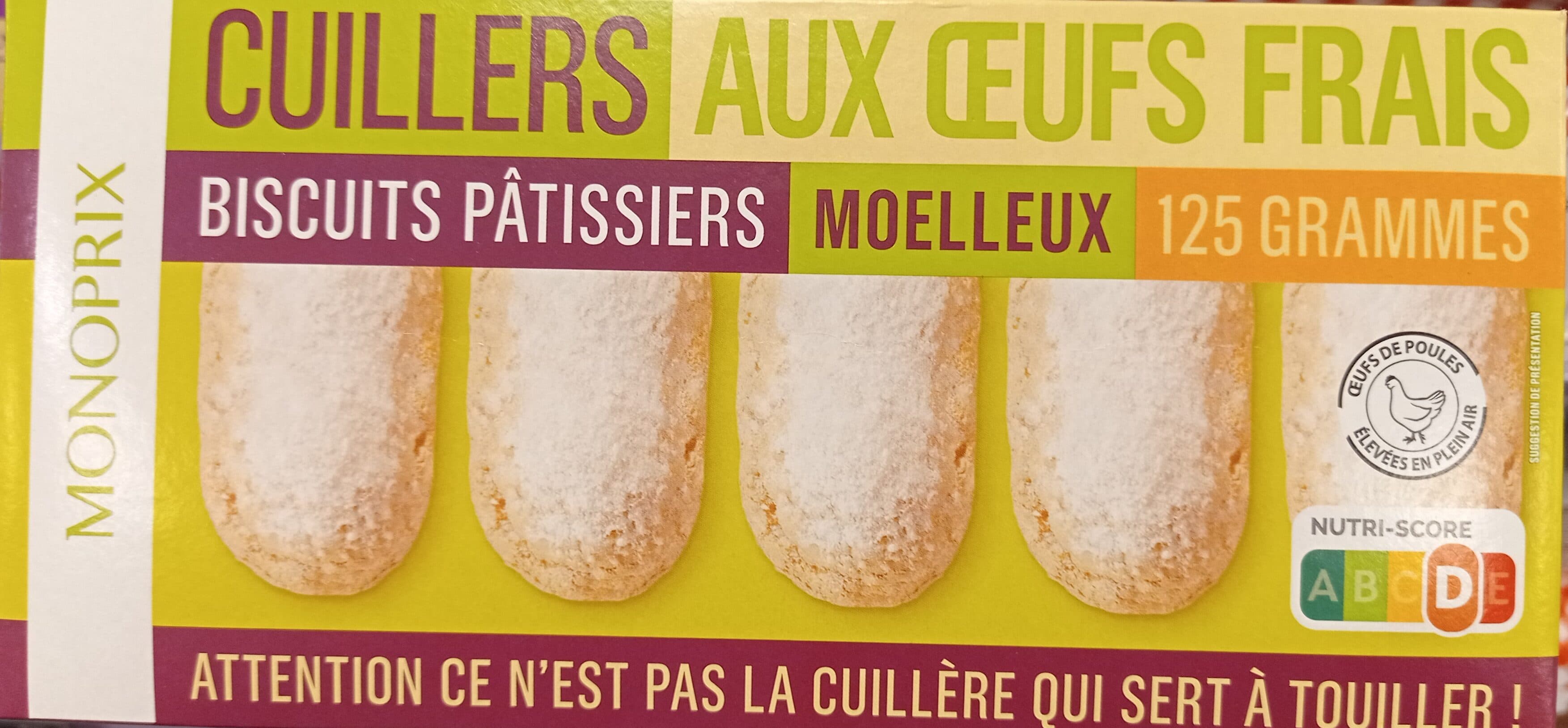 Monoprix Cuillers aux œufs frais - Biscuits pâtissiers moelleux packshot